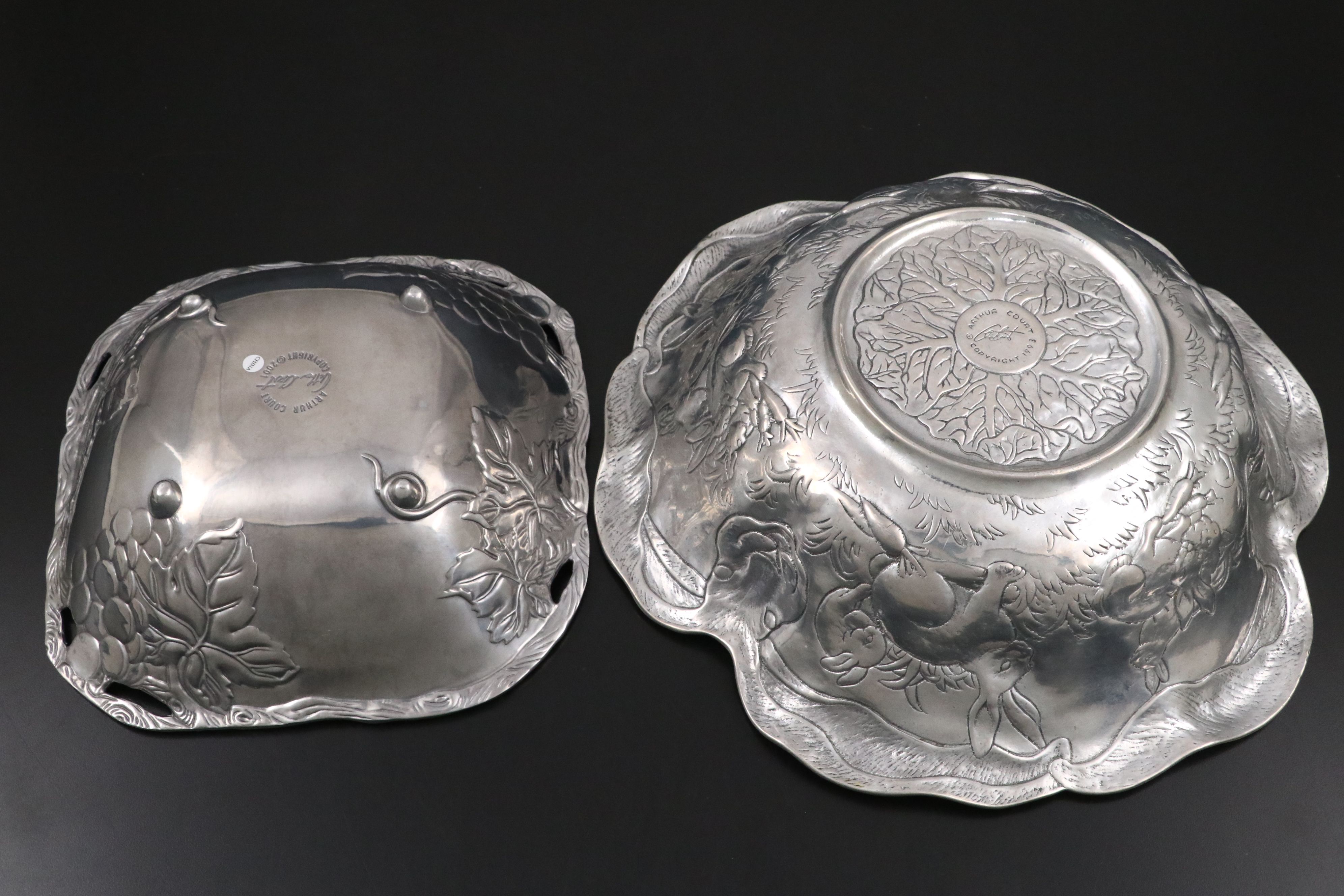 Arthur Court "Bunnies Salad Serving Bowl" and Other Aluminum Serveware