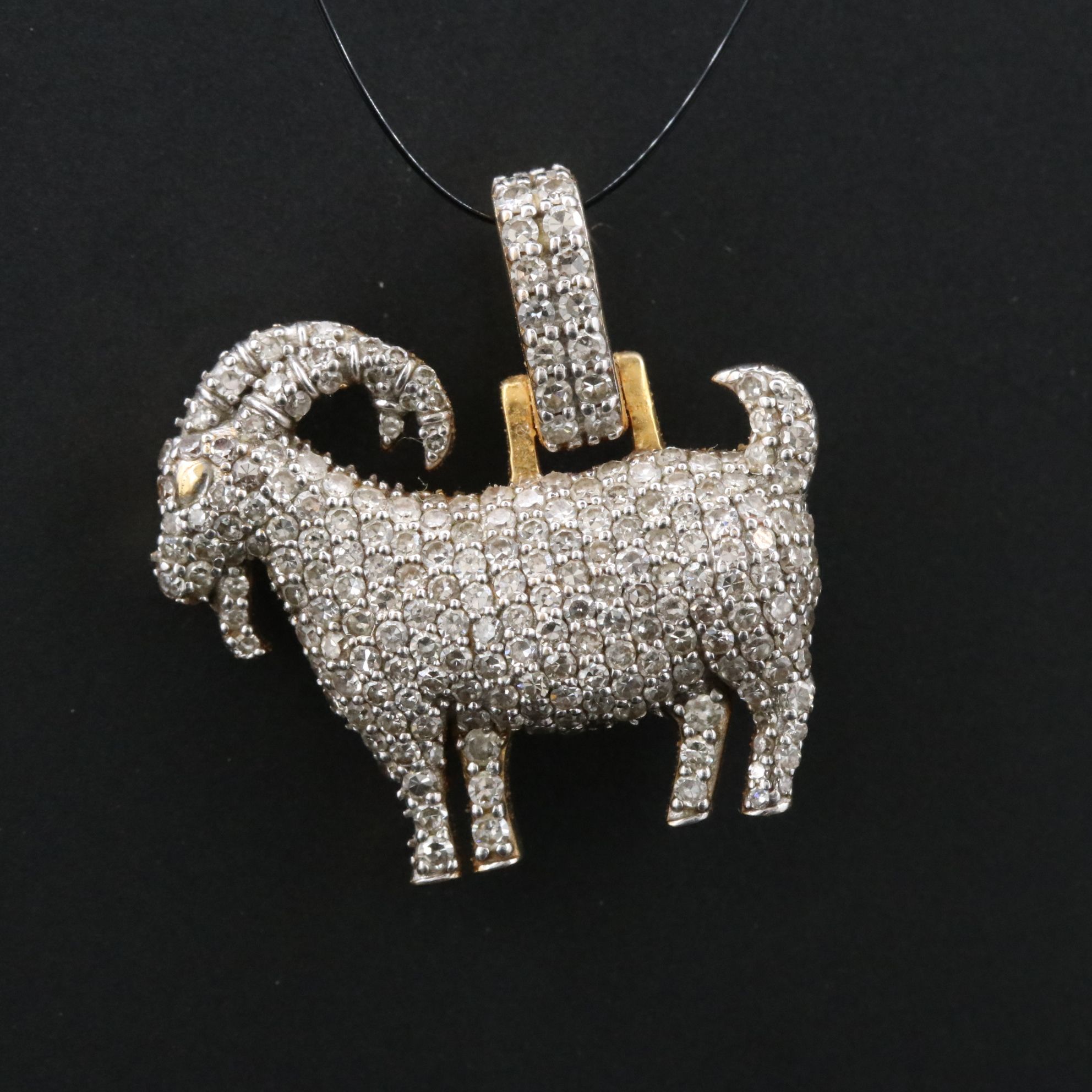 10K 1.20 CTW Diamond Goat Pendant