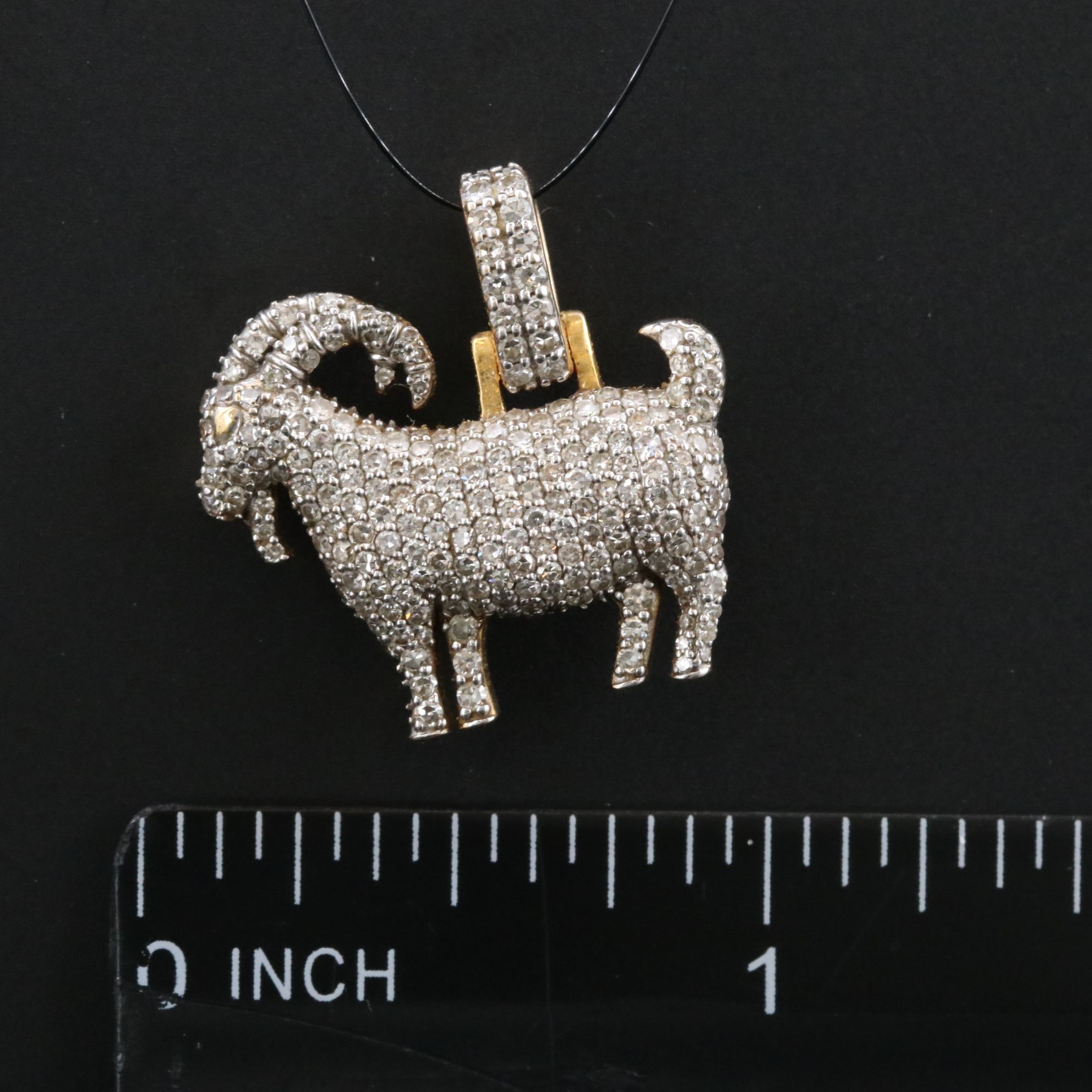 10K 1.20 CTW Diamond Goat Pendant