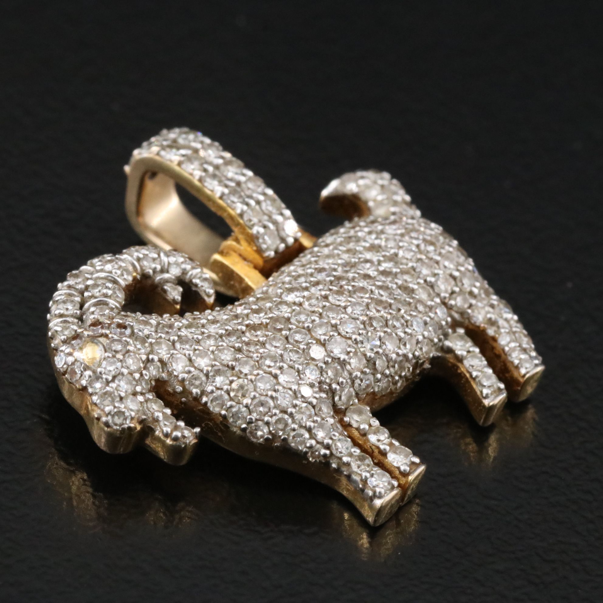 10K 1.20 CTW Diamond Goat Pendant