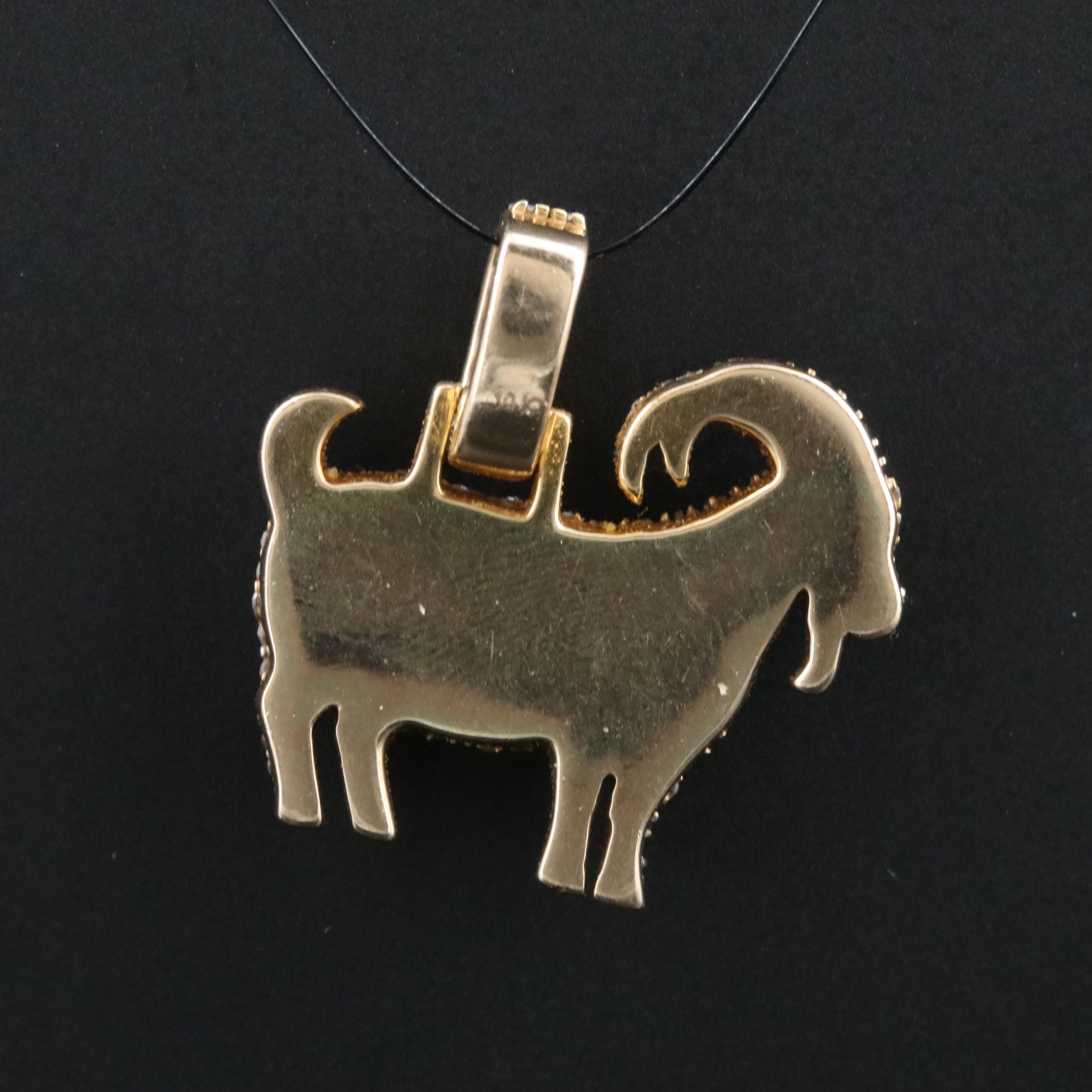 10K 1.20 CTW Diamond Goat Pendant