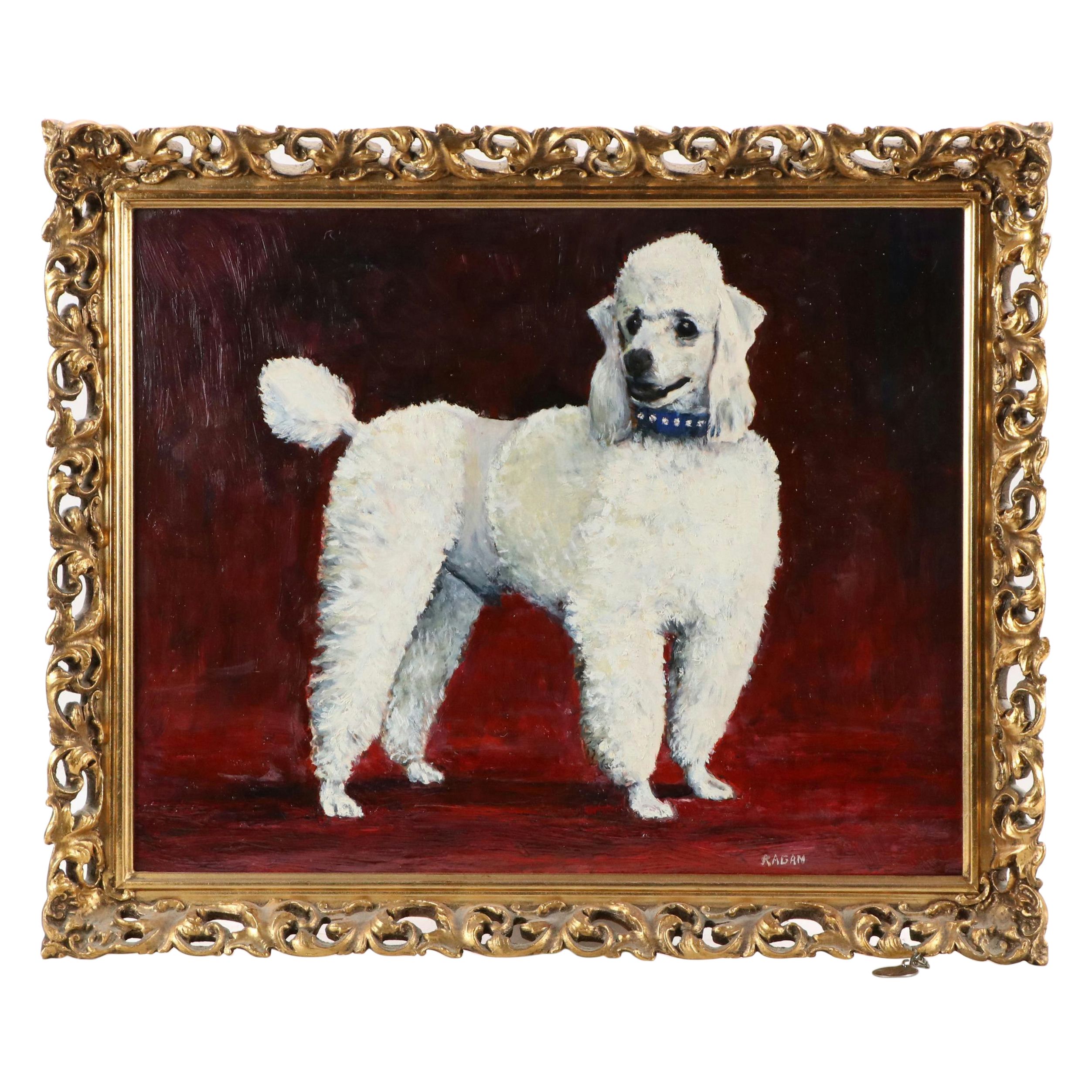Ragan Poodle Pet Portrait Oil Painting "Andre"