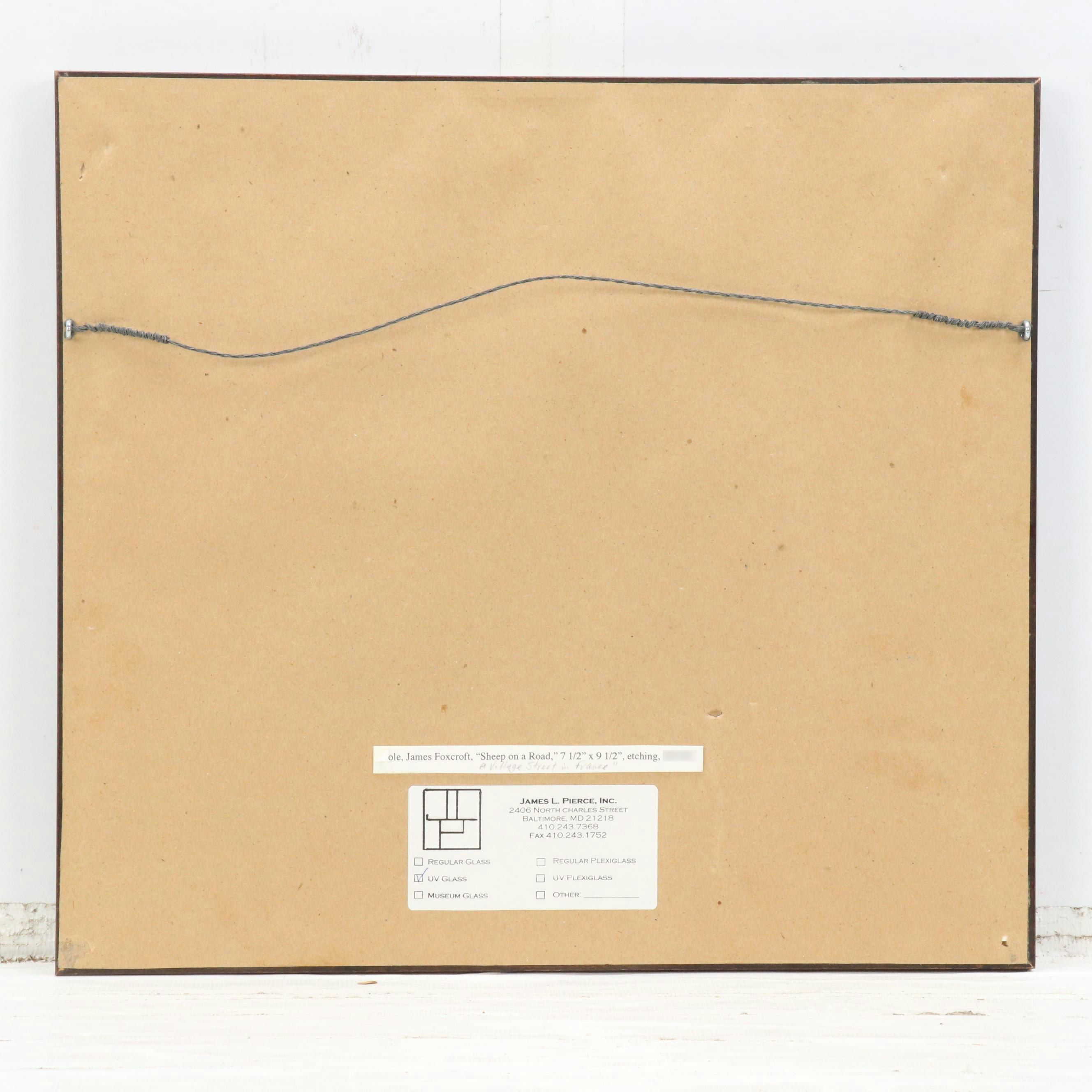 Joseph Foxcroft Cole Etching "Village Street in France," Circa 1866