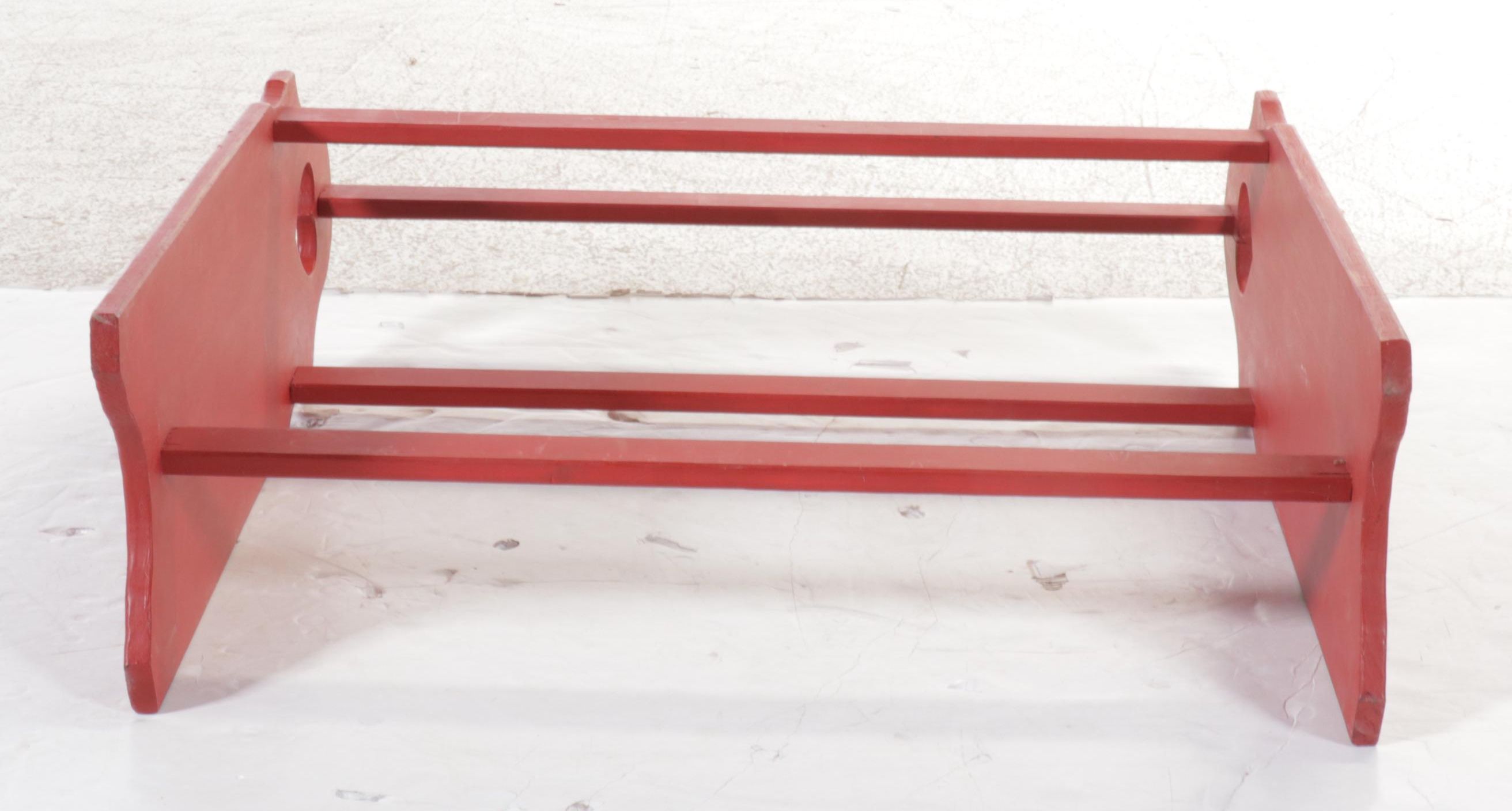 Primitive Style Painted Wood Quilt Rack