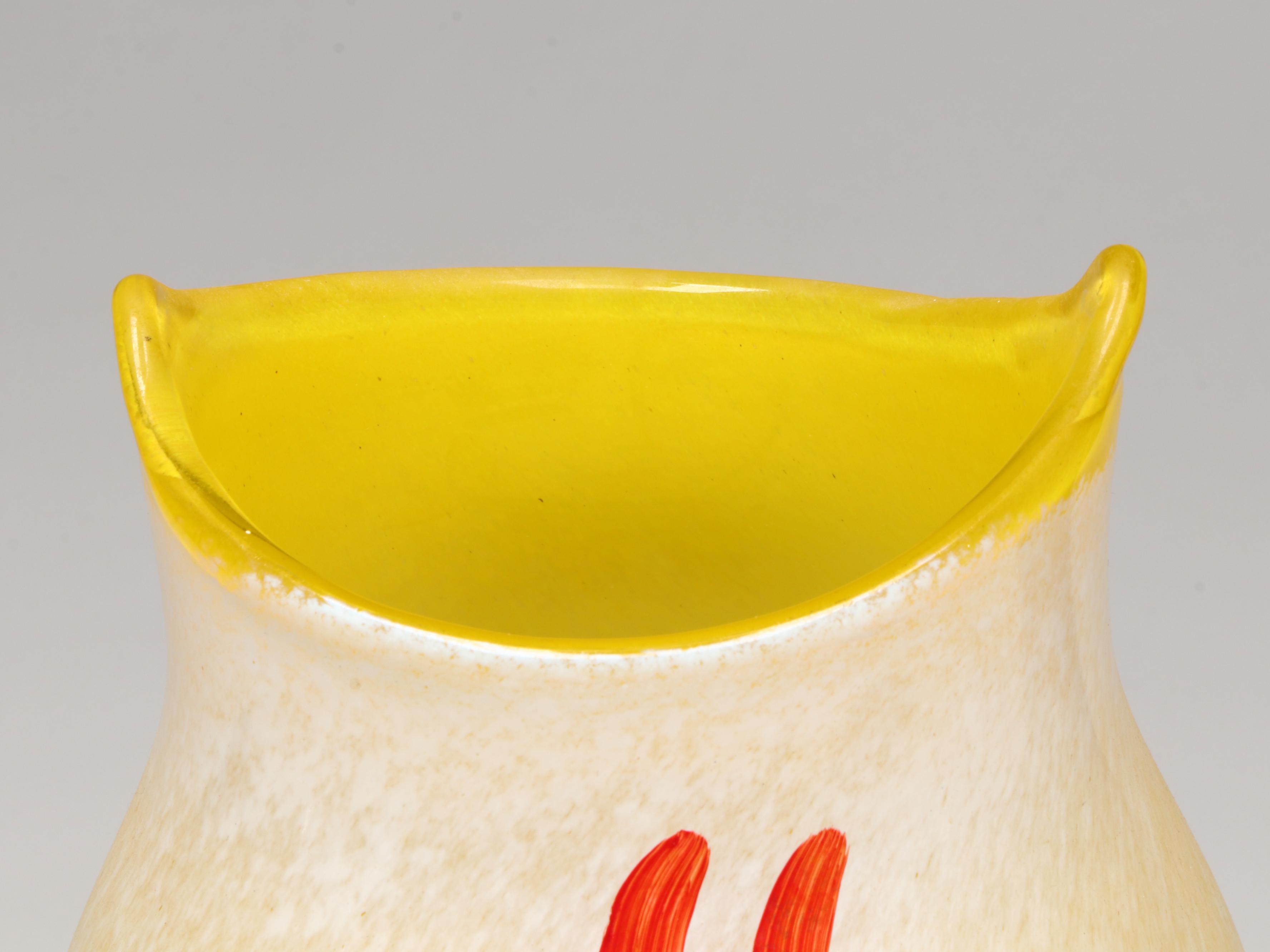 Kosta Boda "Open Minds" Hand-Painted Glass Vase