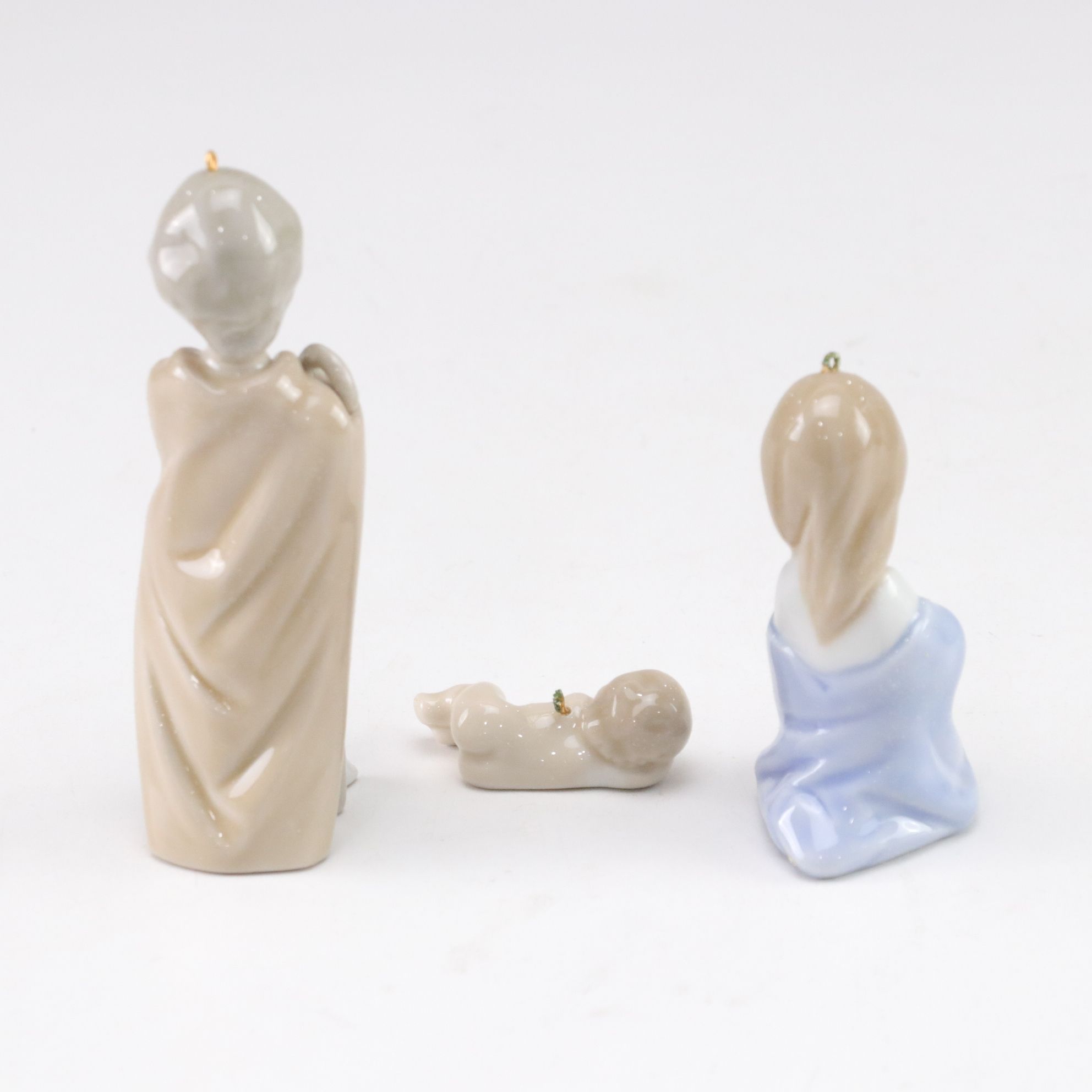 Lladró "Prayerful Moment" and "Mini Holy Family" with Christmas Bell, 1994