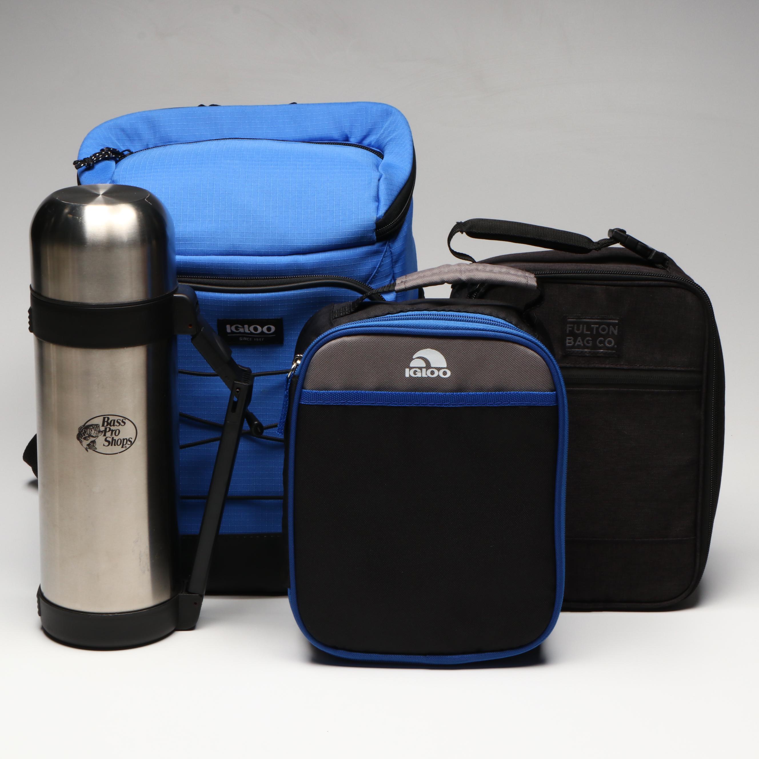 Igloo and Fulton Bag Co. Lunchboxes and Bass Pro Shops Thermos