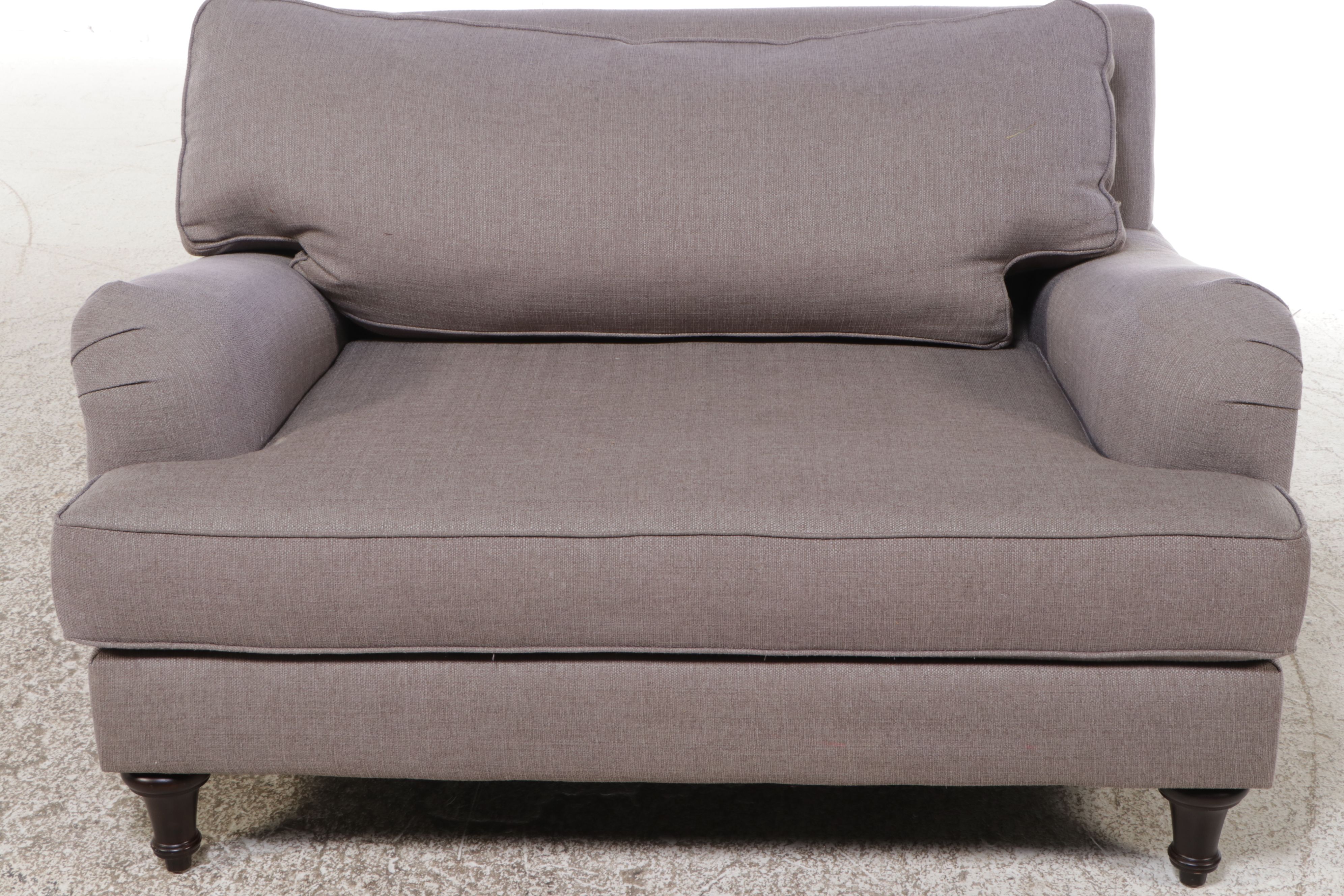 Kroehler Contemporary Grey Upholstered Lounge Chair with Ottoman