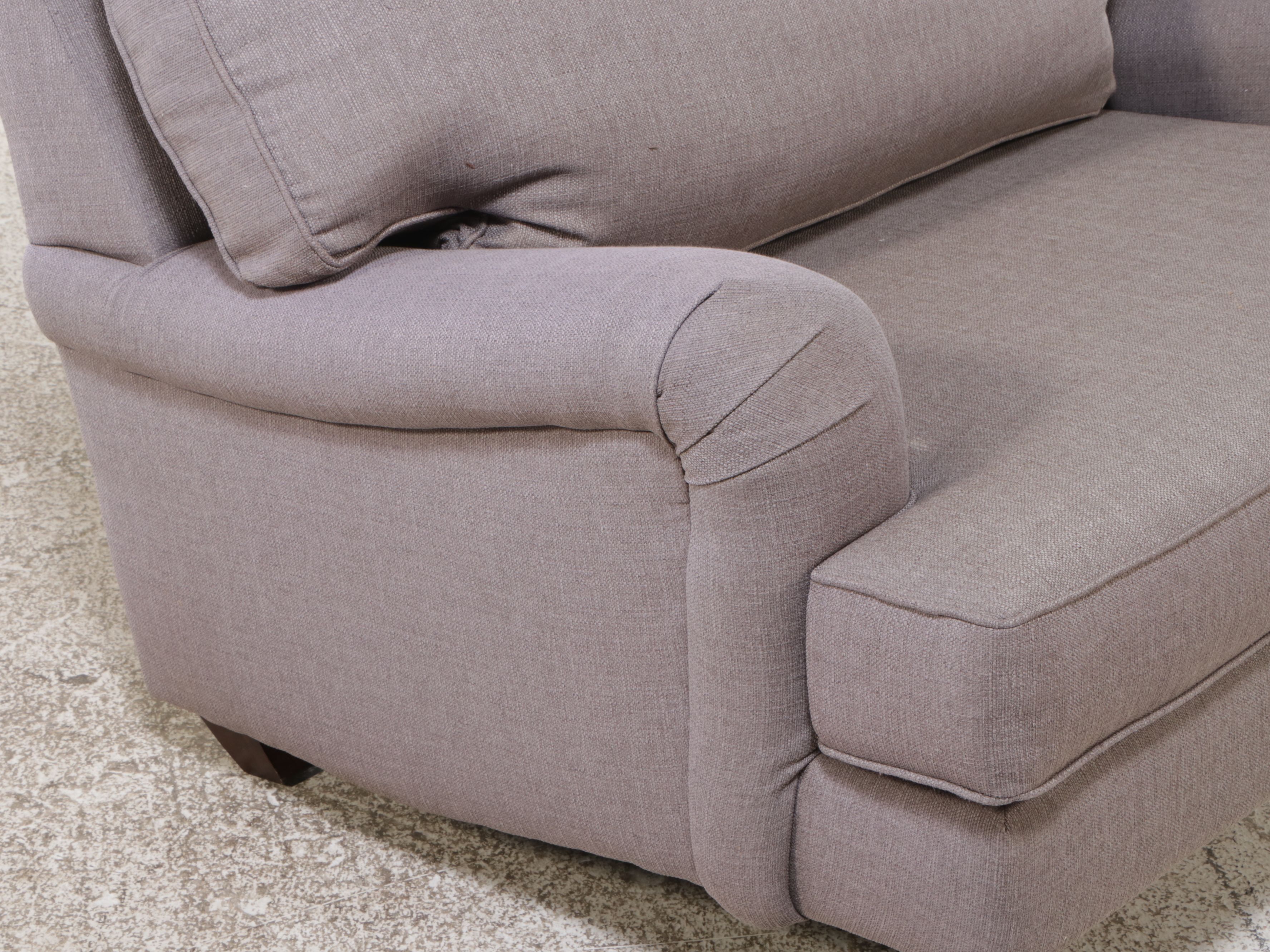 Kroehler Contemporary Grey Upholstered Lounge Chair with Ottoman