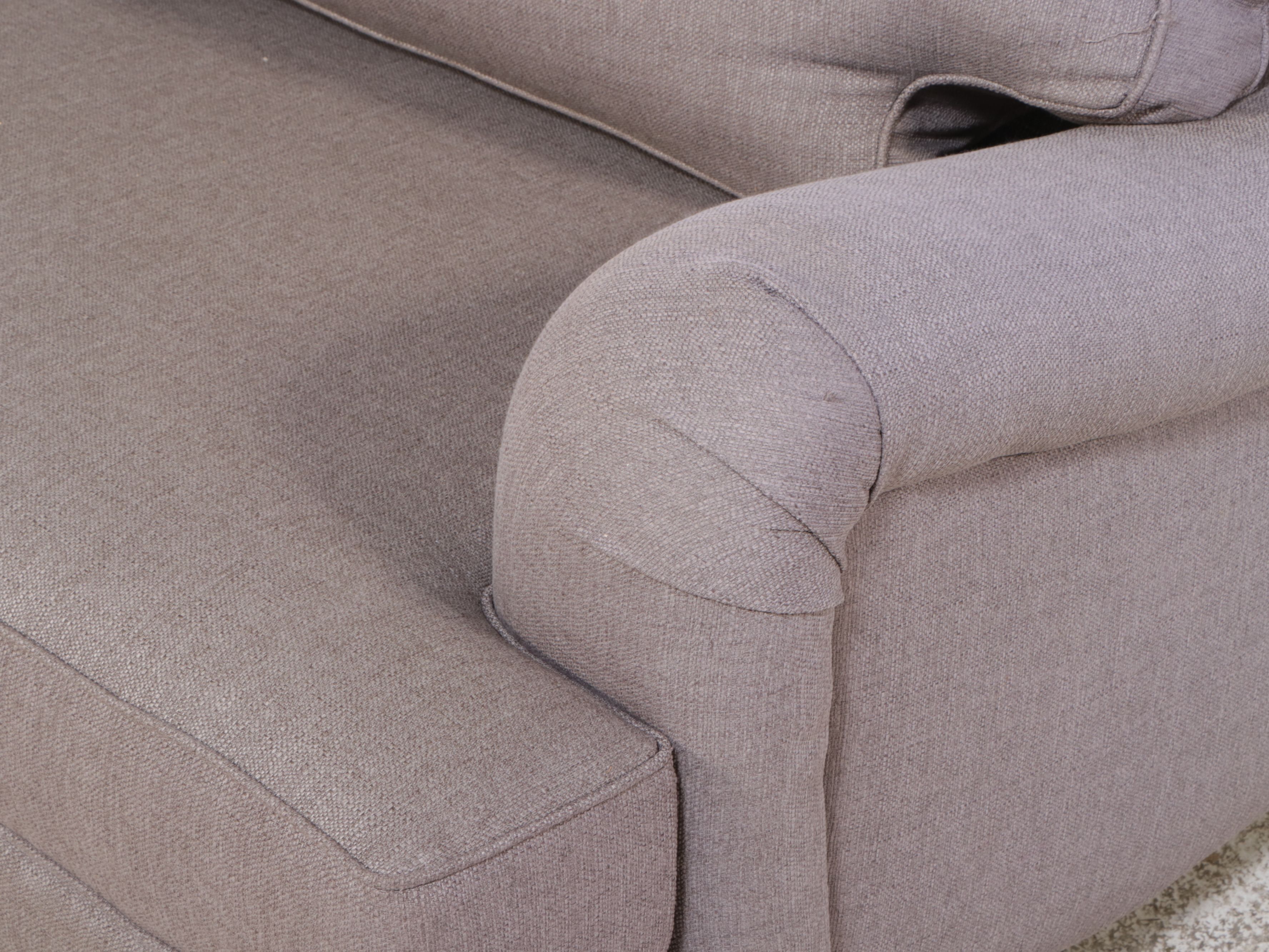 Kroehler Contemporary Grey Upholstered Lounge Chair with Ottoman