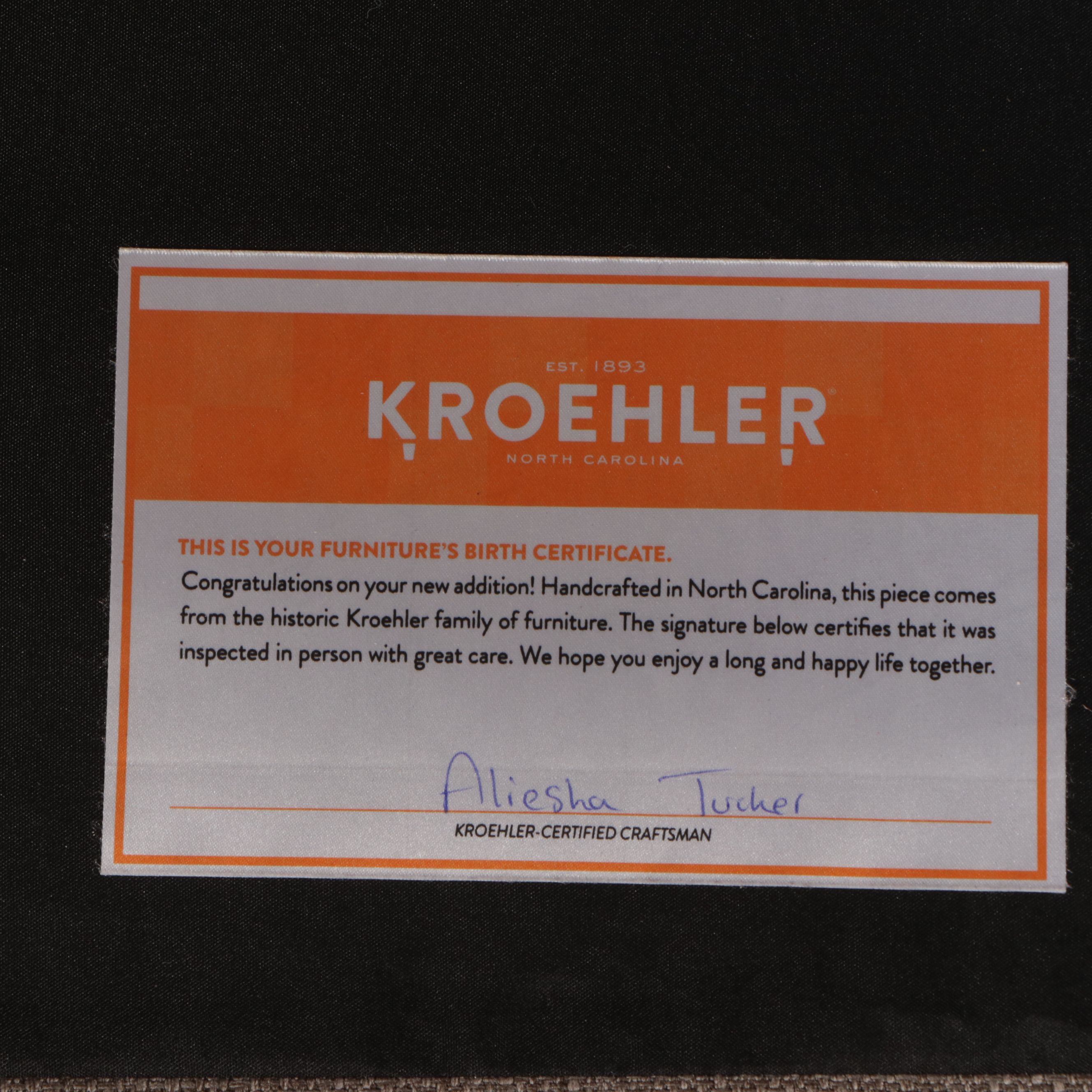 Kroehler Contemporary Grey Upholstered Lounge Chair with Ottoman