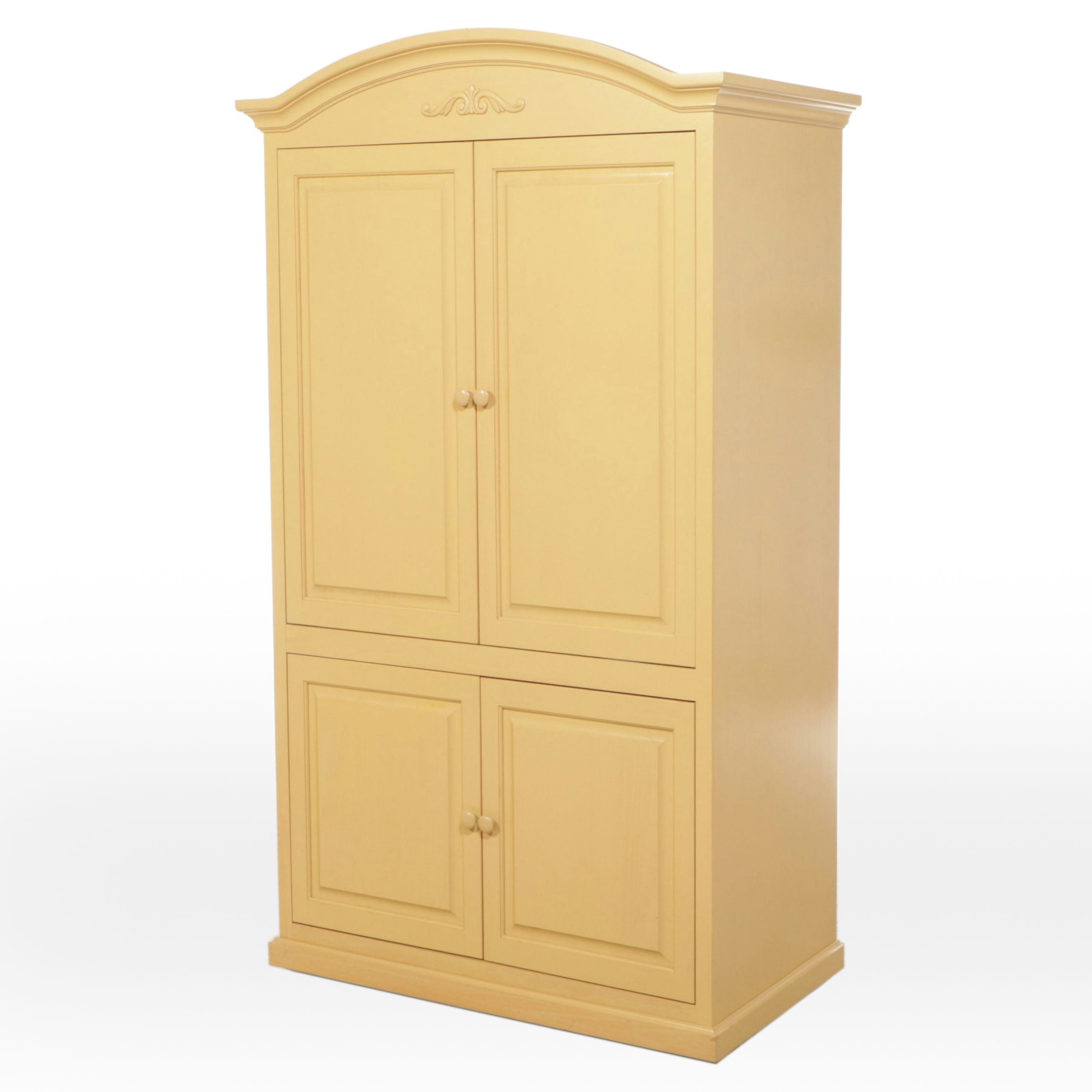 Woodcraft Furniture Painted Yellow Media Cabinet
