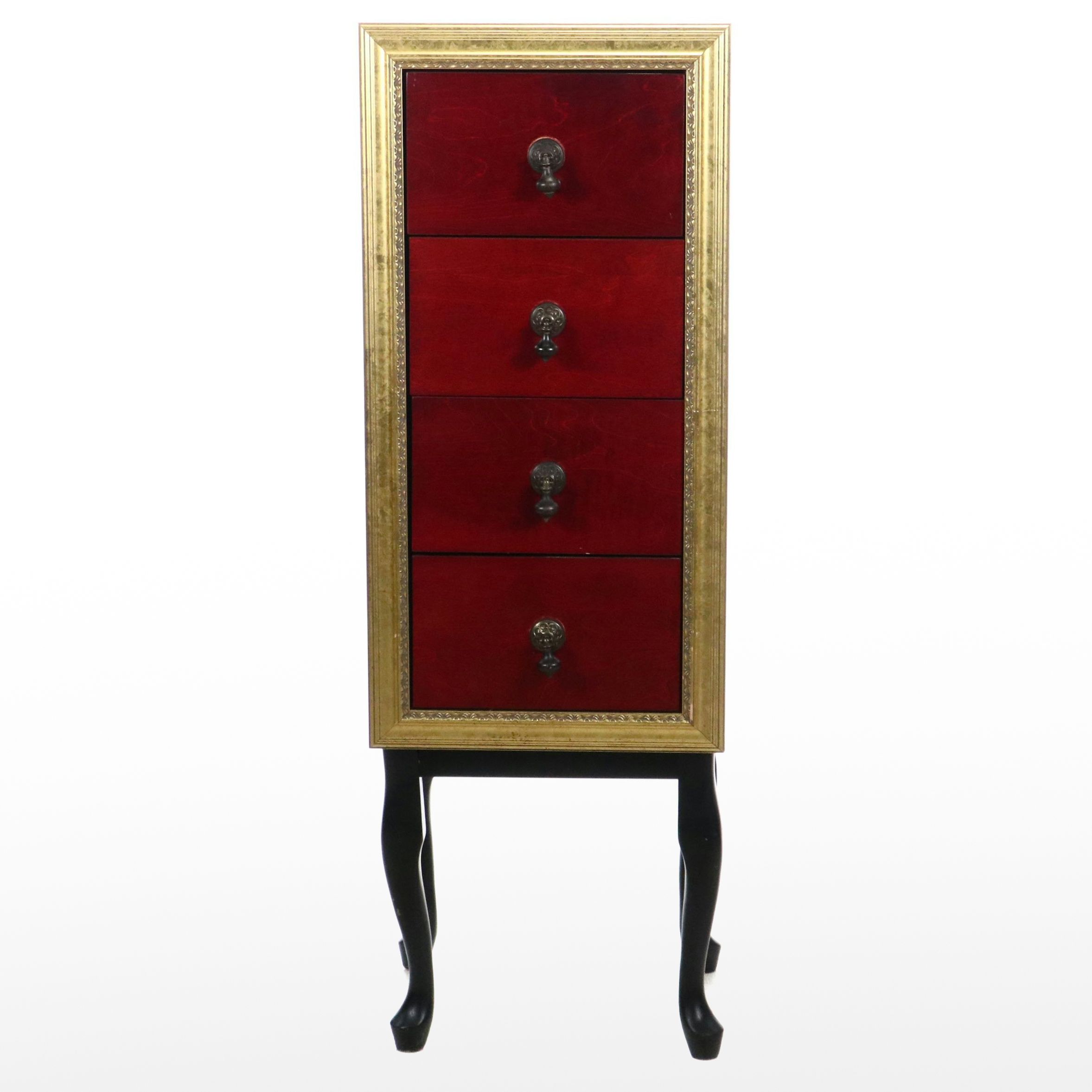 Painted and Decorated Wood Four-Drawer Chest