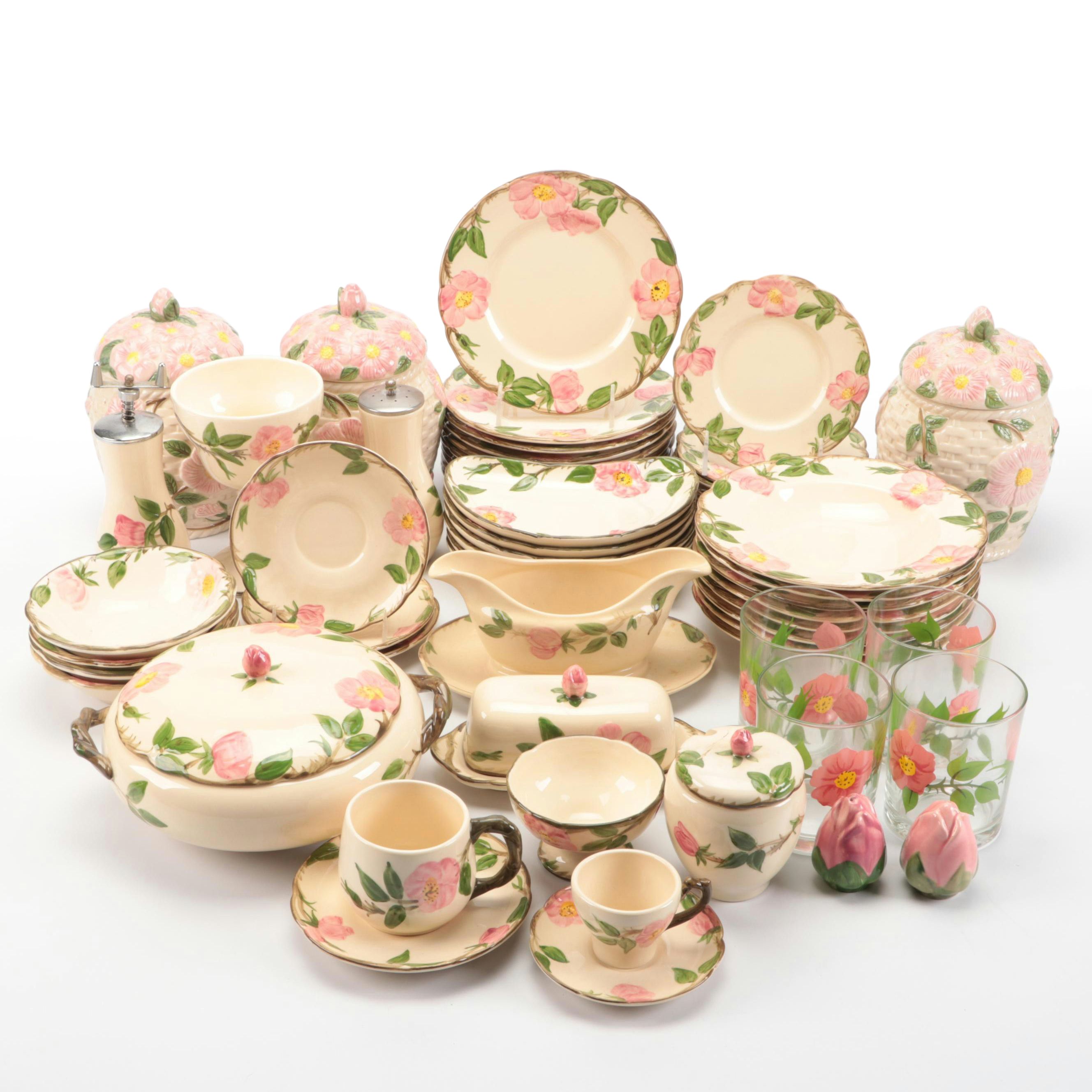Franciscan "Dessert Rose" Tableware and Accessories, Mid to Late 20th Century