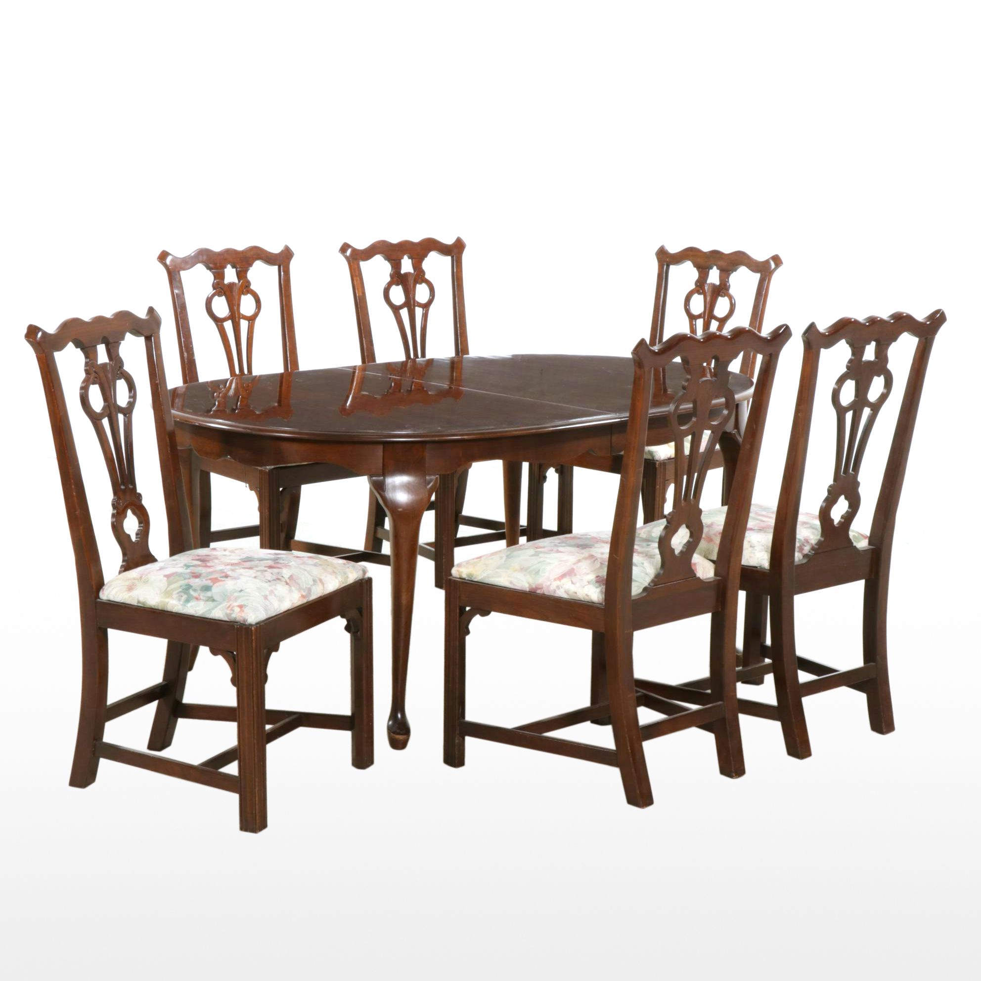 Pennsylvania House Cherry Dining Table and Six Chairs, Late 20th Century