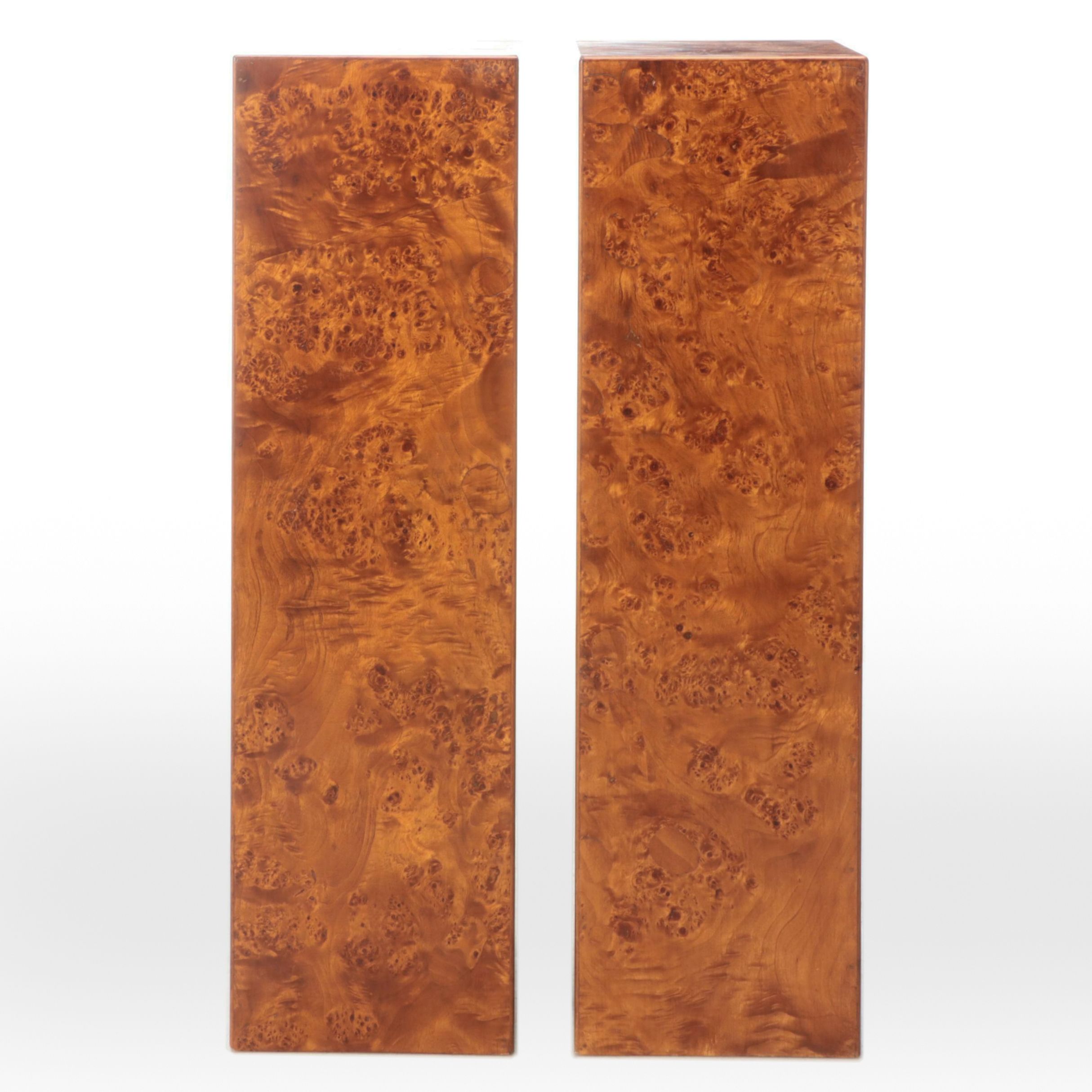 Pair of Decorative Crafts Italian Modern Style Burl Pedestals