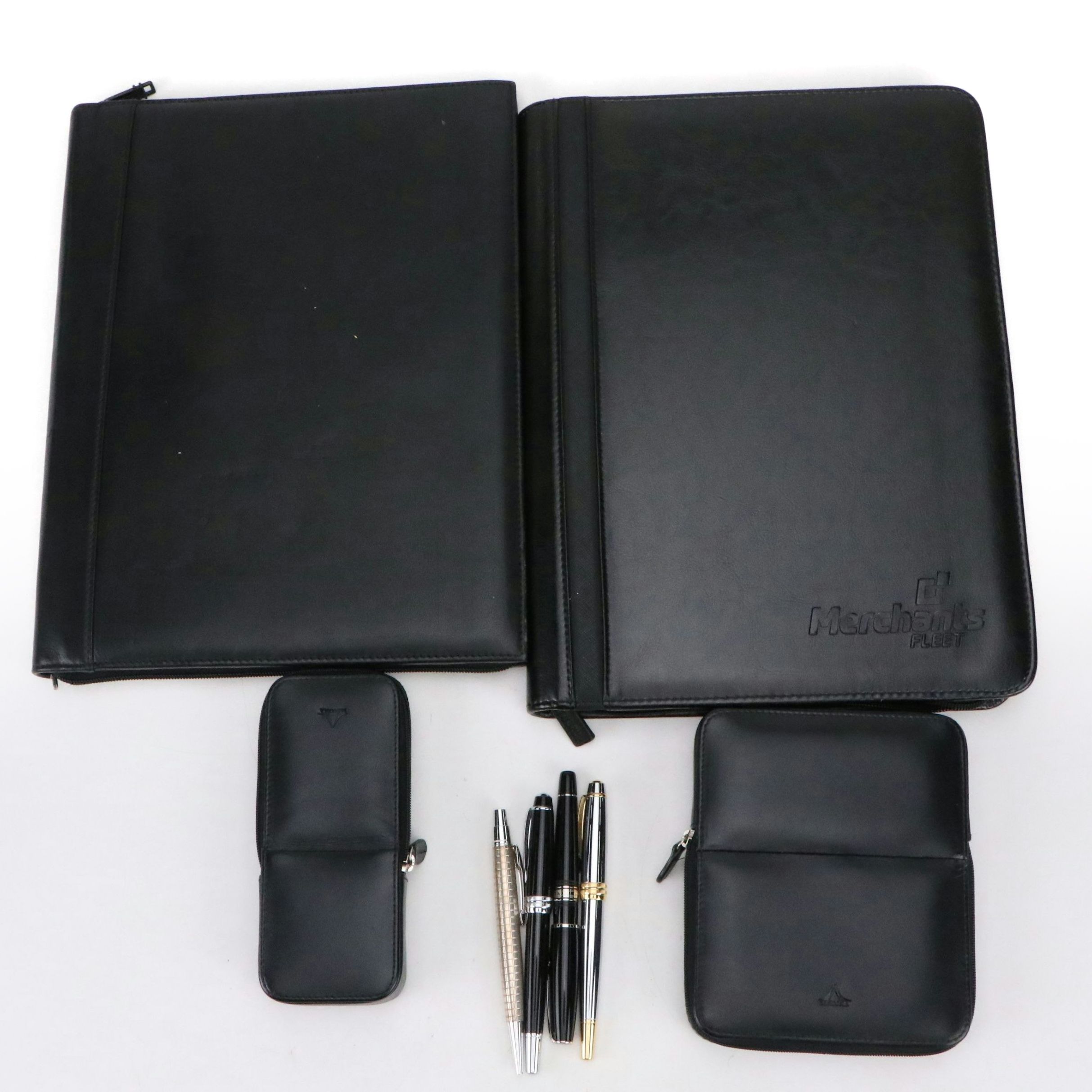 Tumi Leather Folio, with Planner and More Desk Accessories, Pens