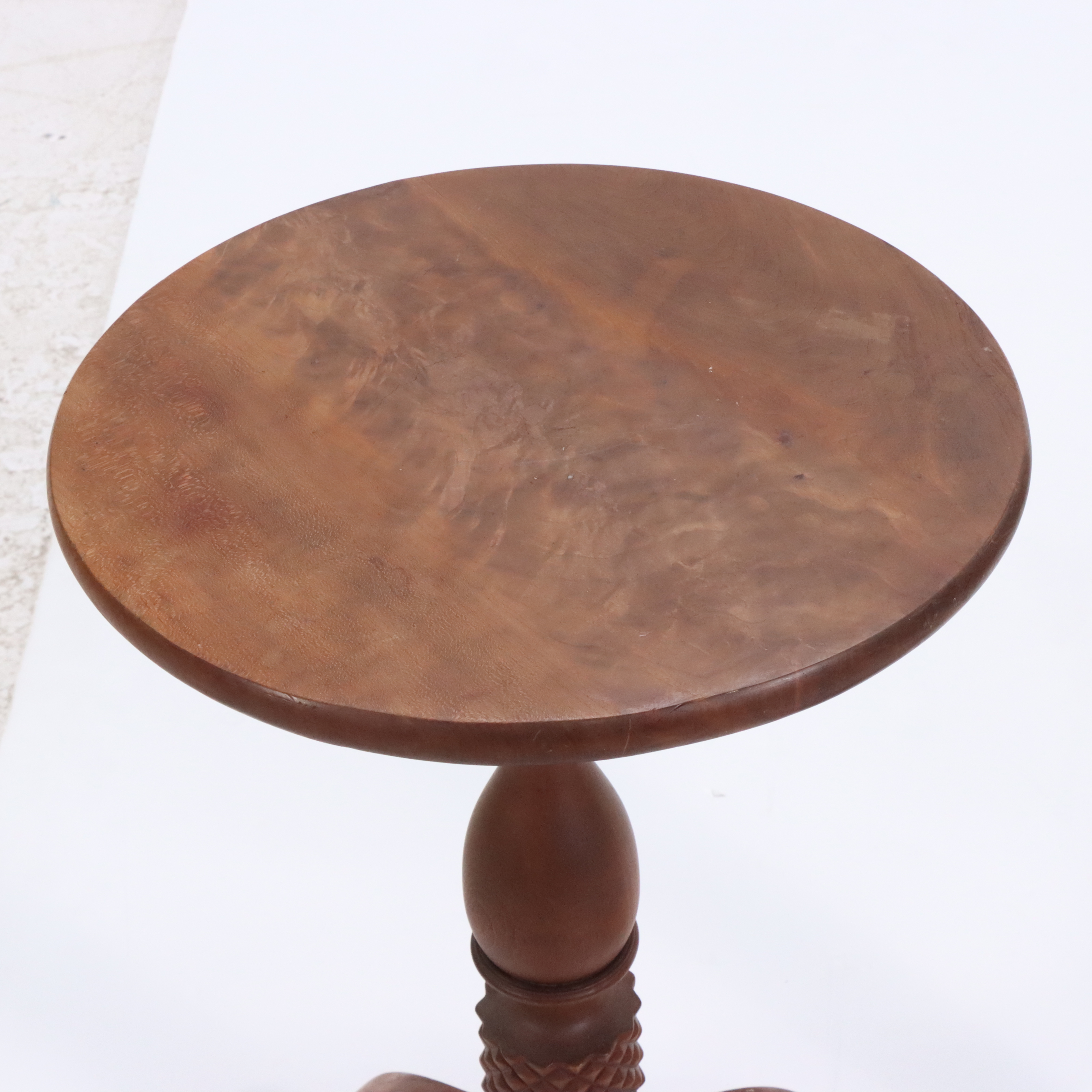 Federal Style Mahogany Candlestand with Carved Oak Stand