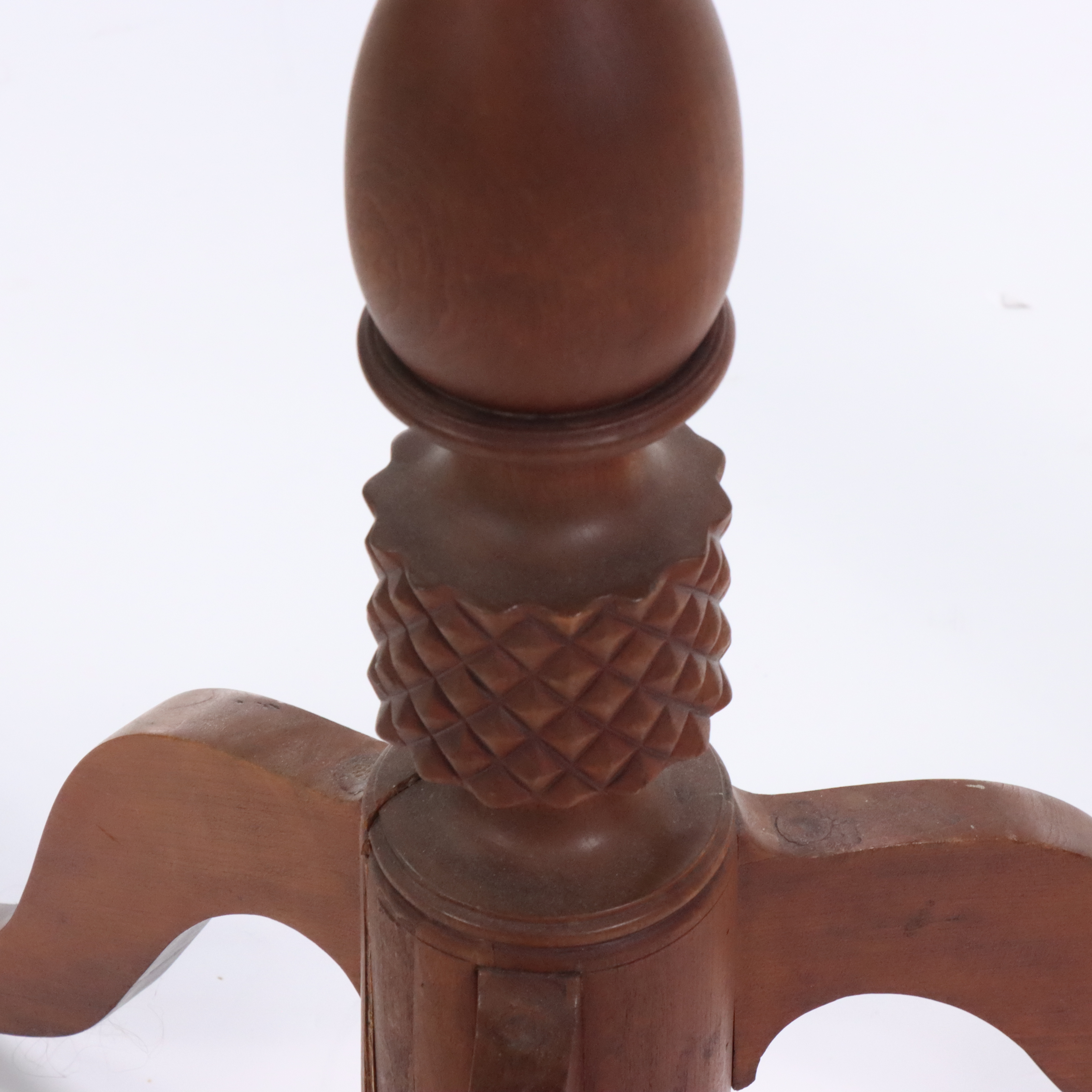 Federal Style Mahogany Candlestand with Carved Oak Stand