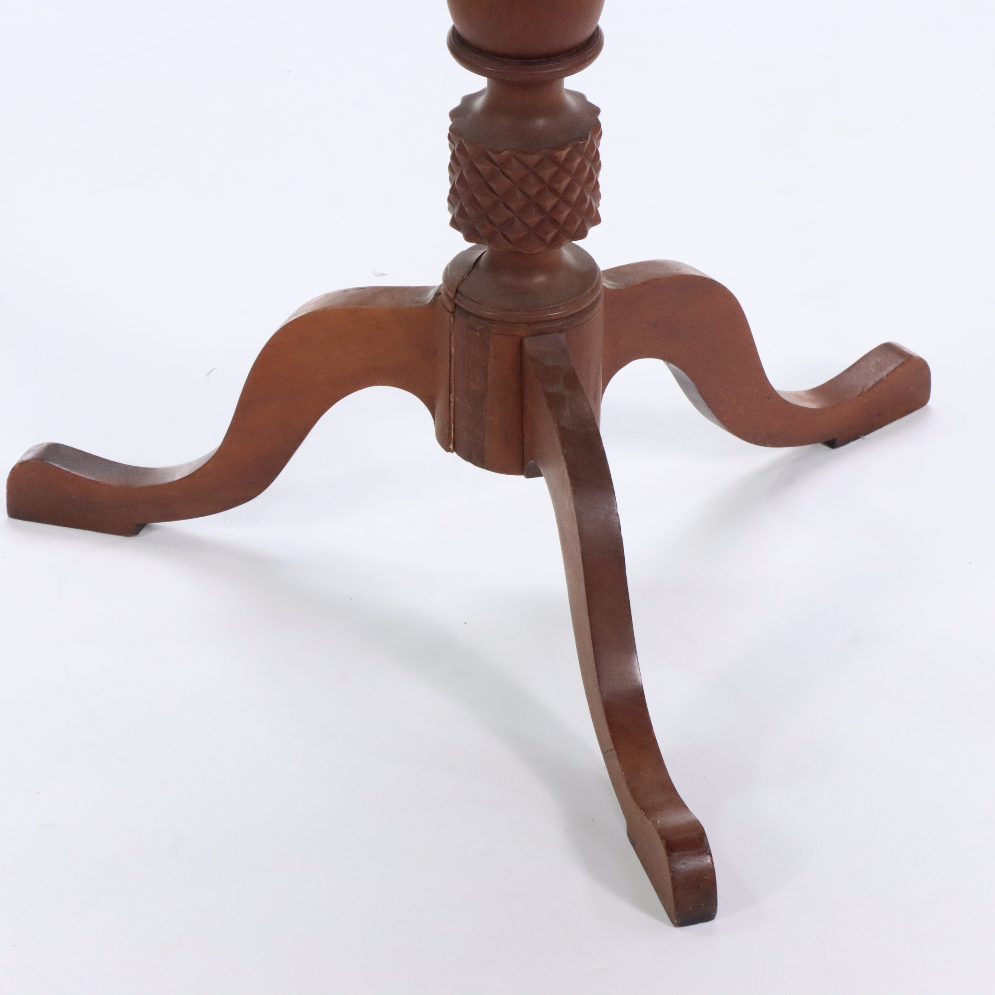 Federal Style Mahogany Candlestand with Carved Oak Stand