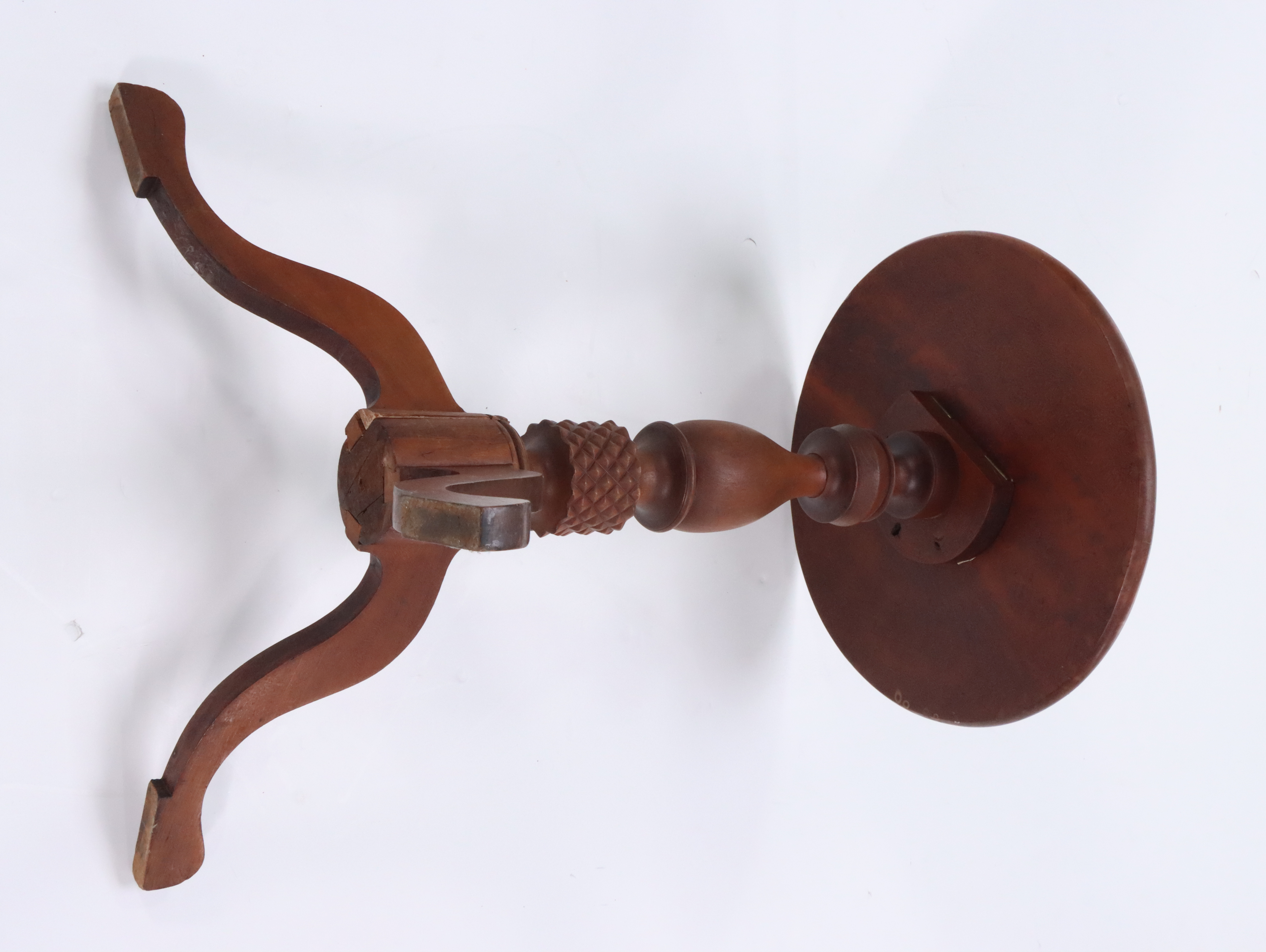 Federal Style Mahogany Candlestand with Carved Oak Stand