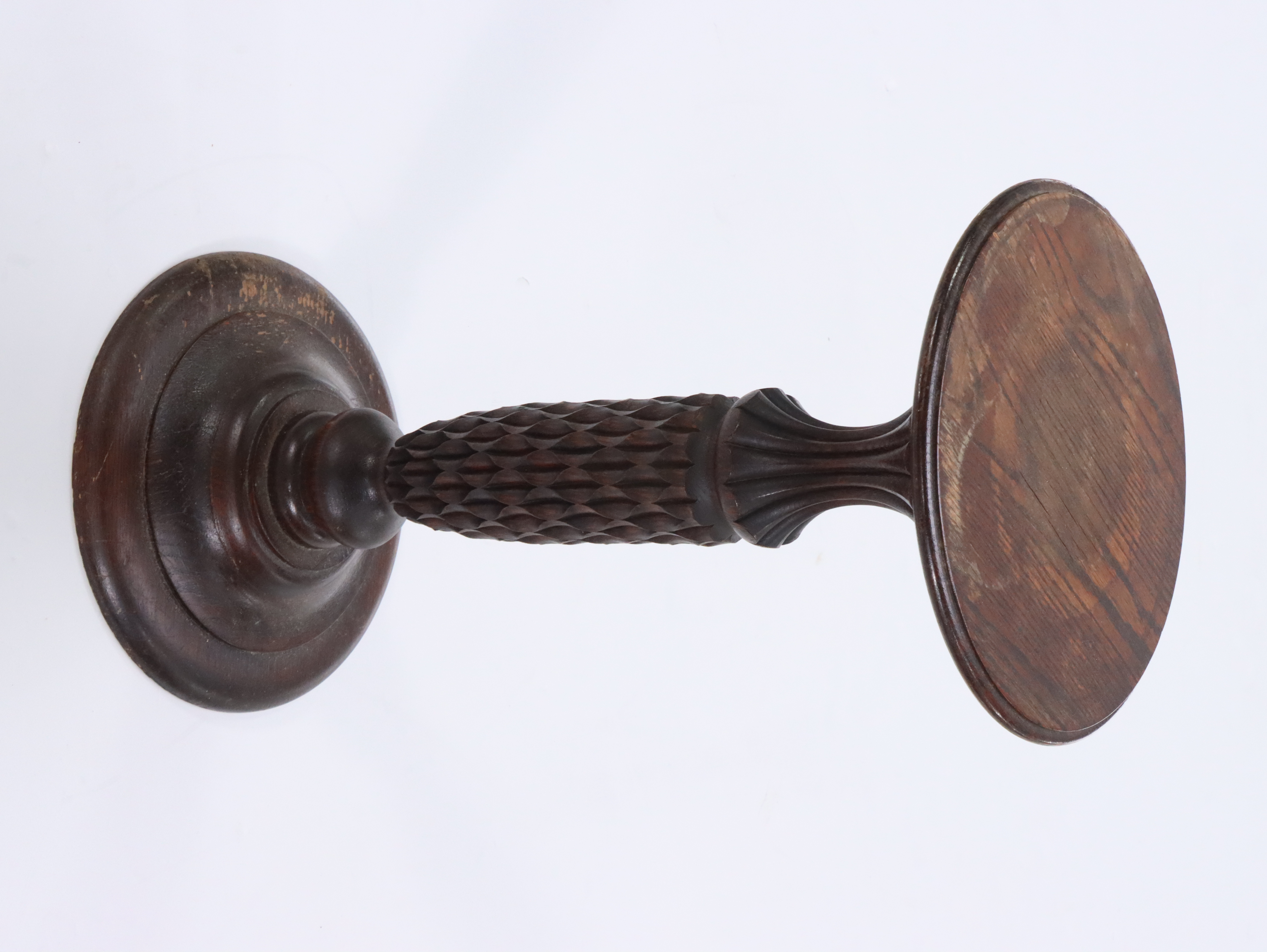 Federal Style Mahogany Candlestand with Carved Oak Stand