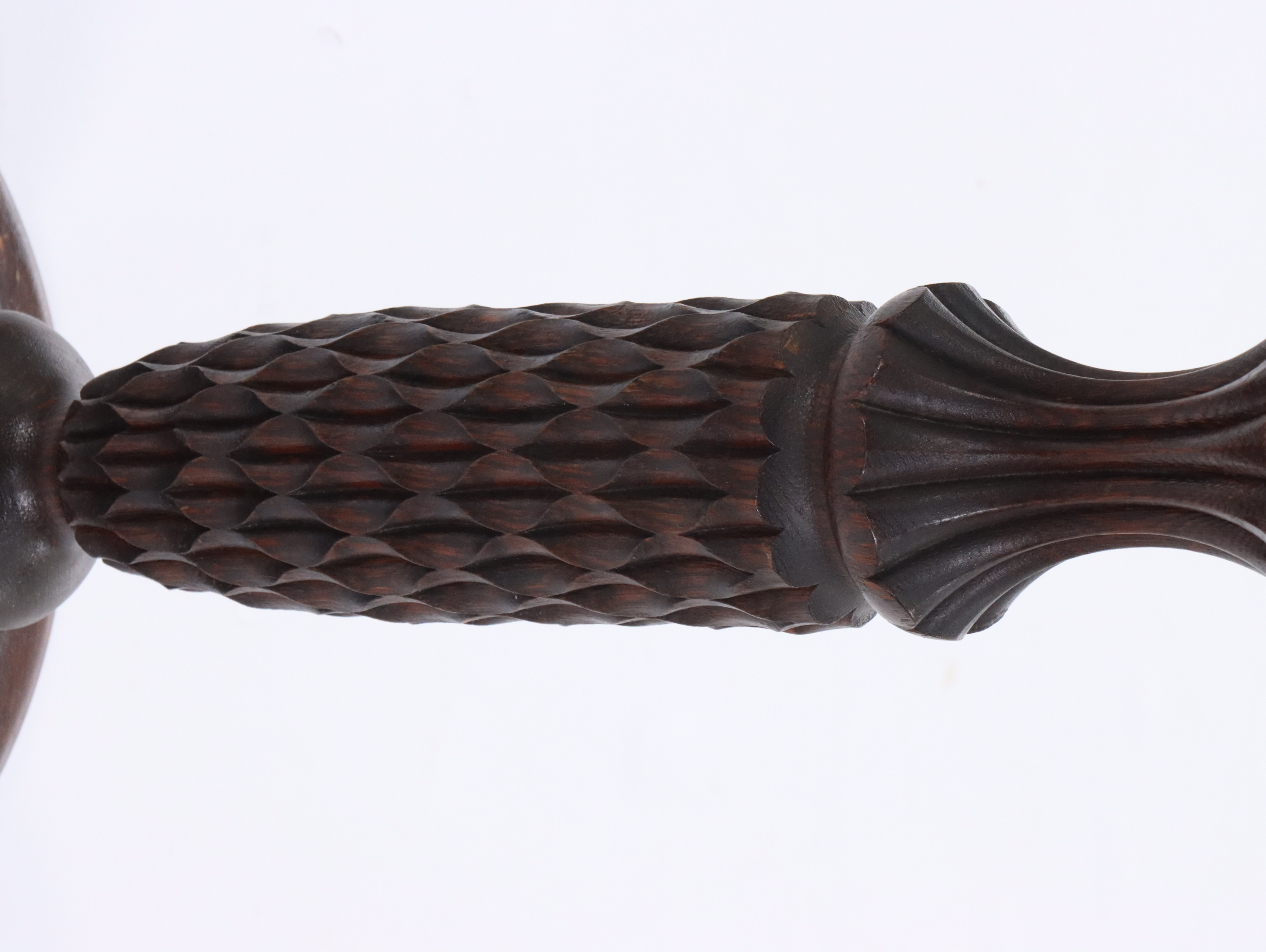 Federal Style Mahogany Candlestand with Carved Oak Stand