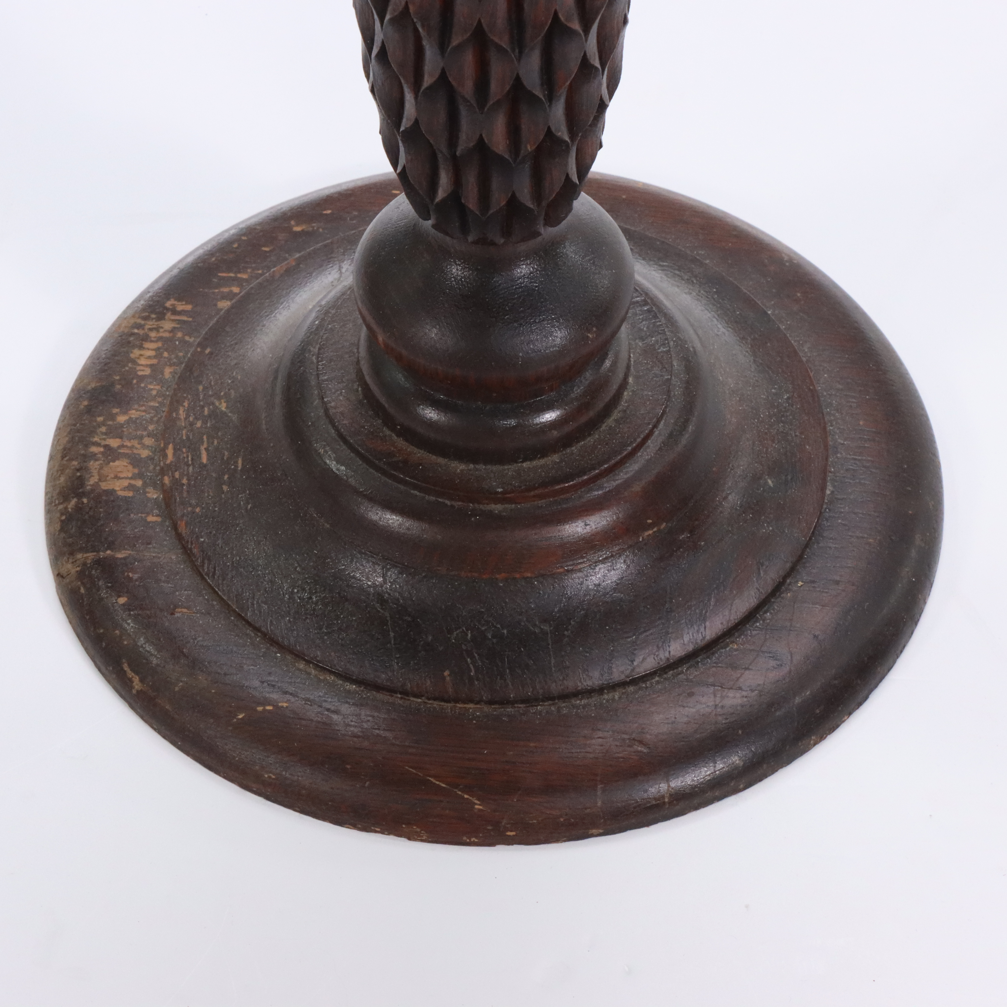 Federal Style Mahogany Candlestand with Carved Oak Stand