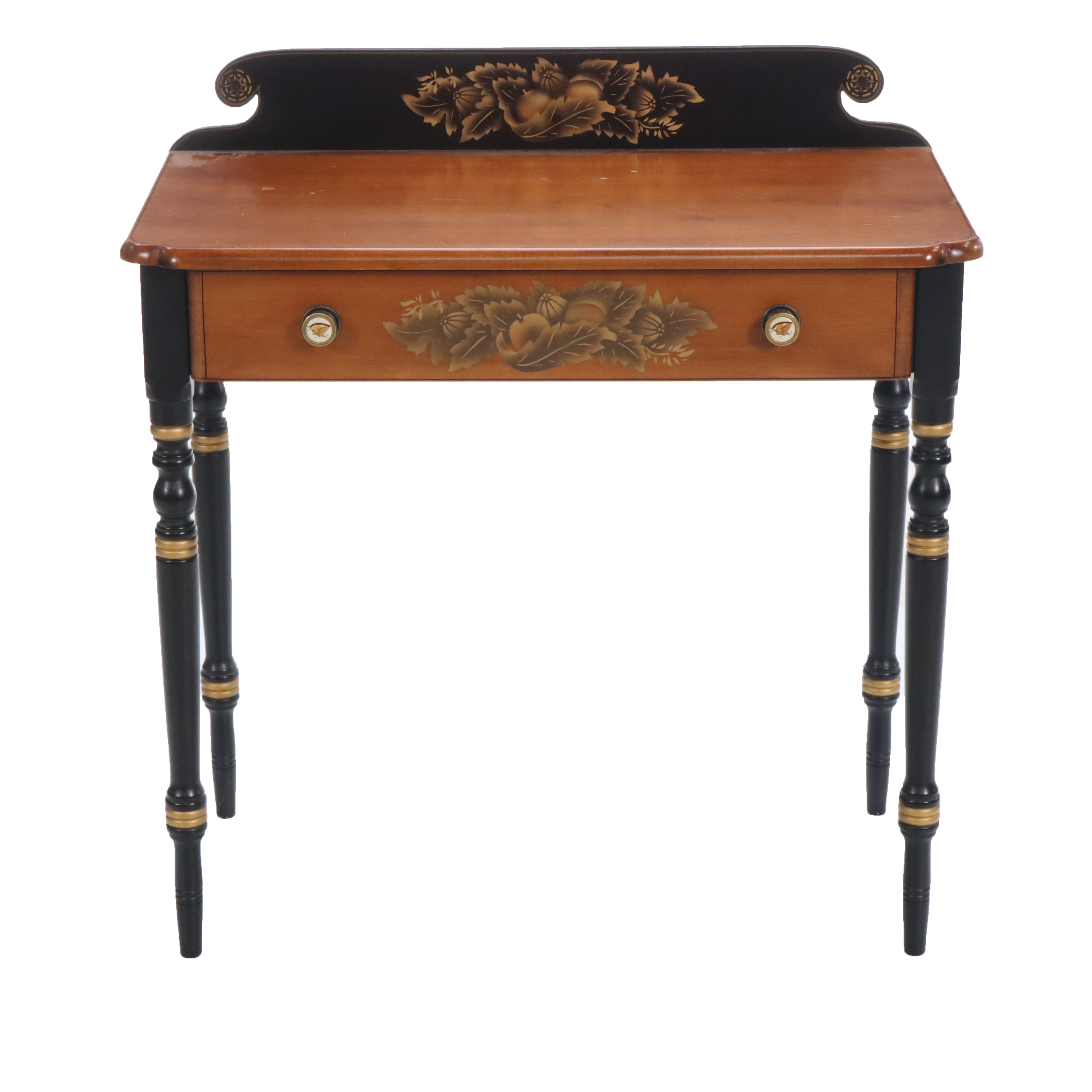 Lambert Hitchcock Traditional Style Hand Stenciled Maple Writing Desk