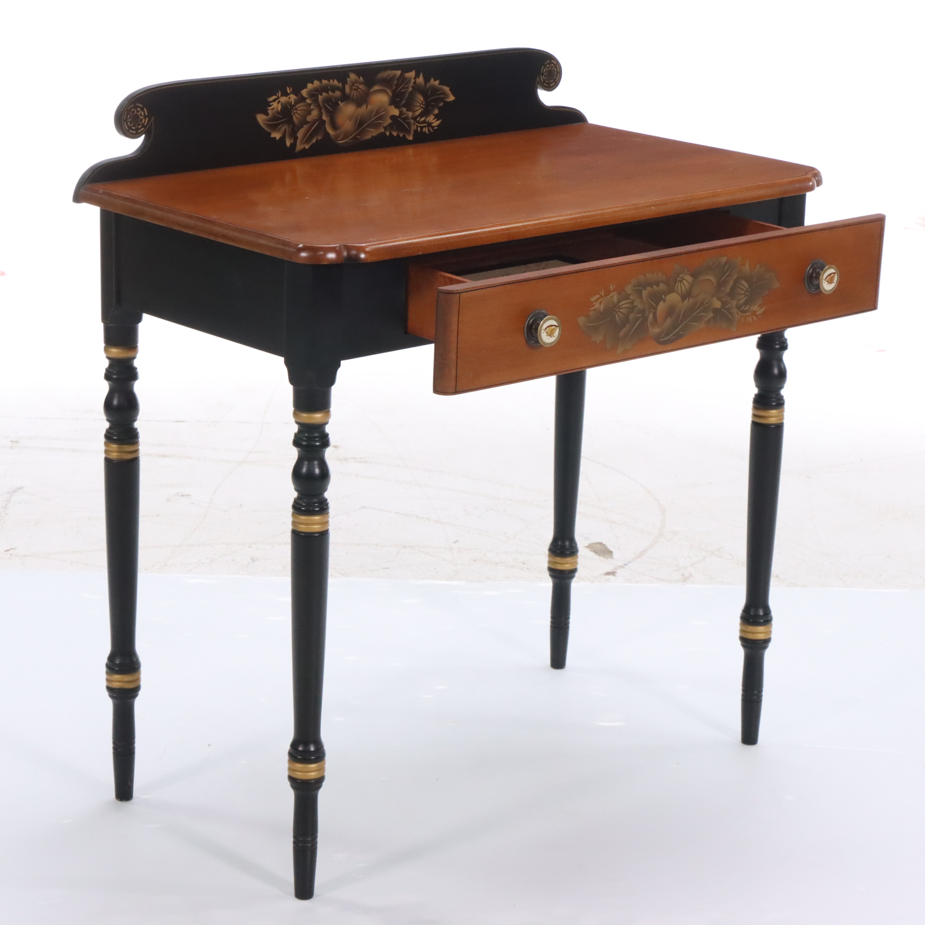 Lambert Hitchcock Traditional Style Hand Stenciled Maple Writing Desk