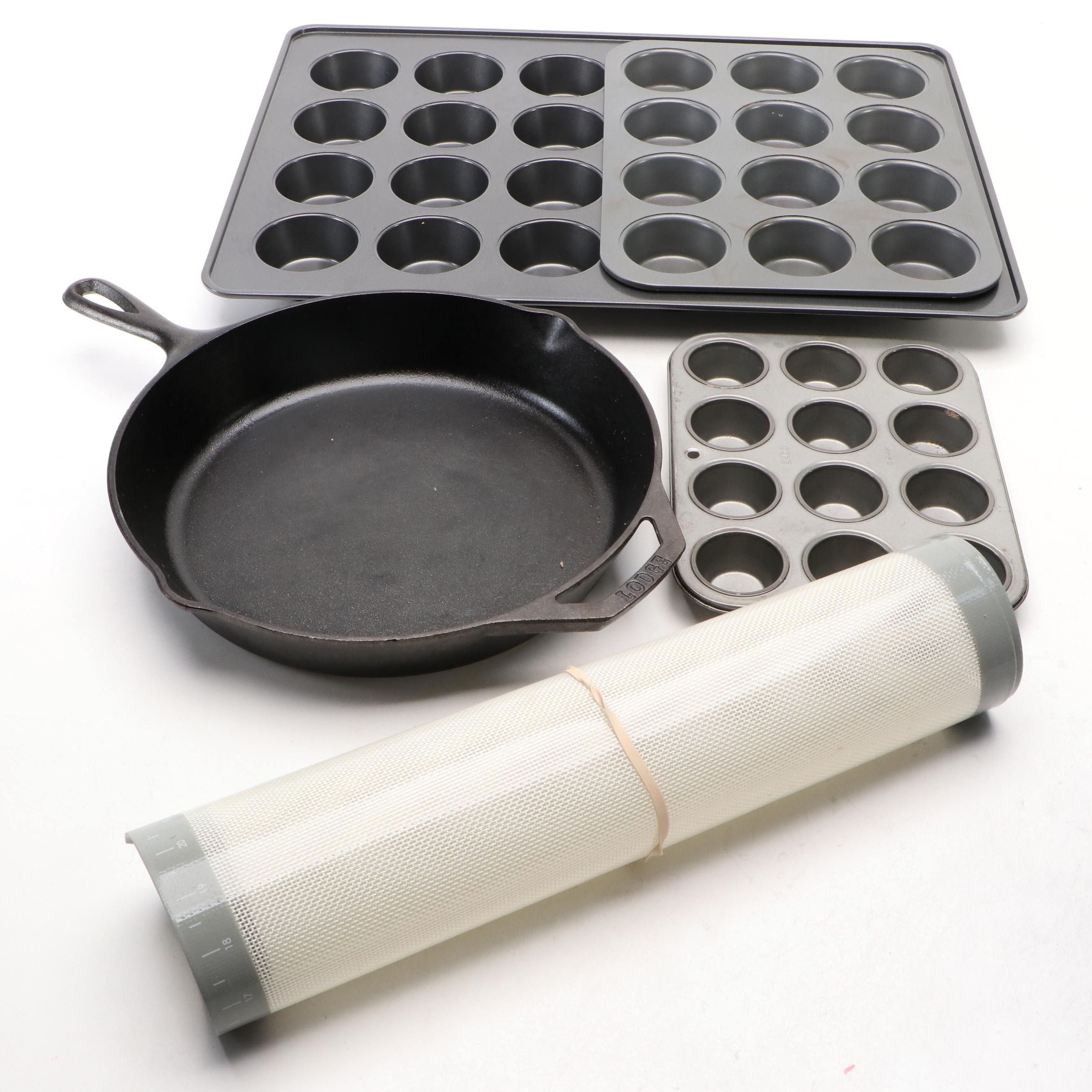 Lodge Cast Iron Skillet with Muffin Pans