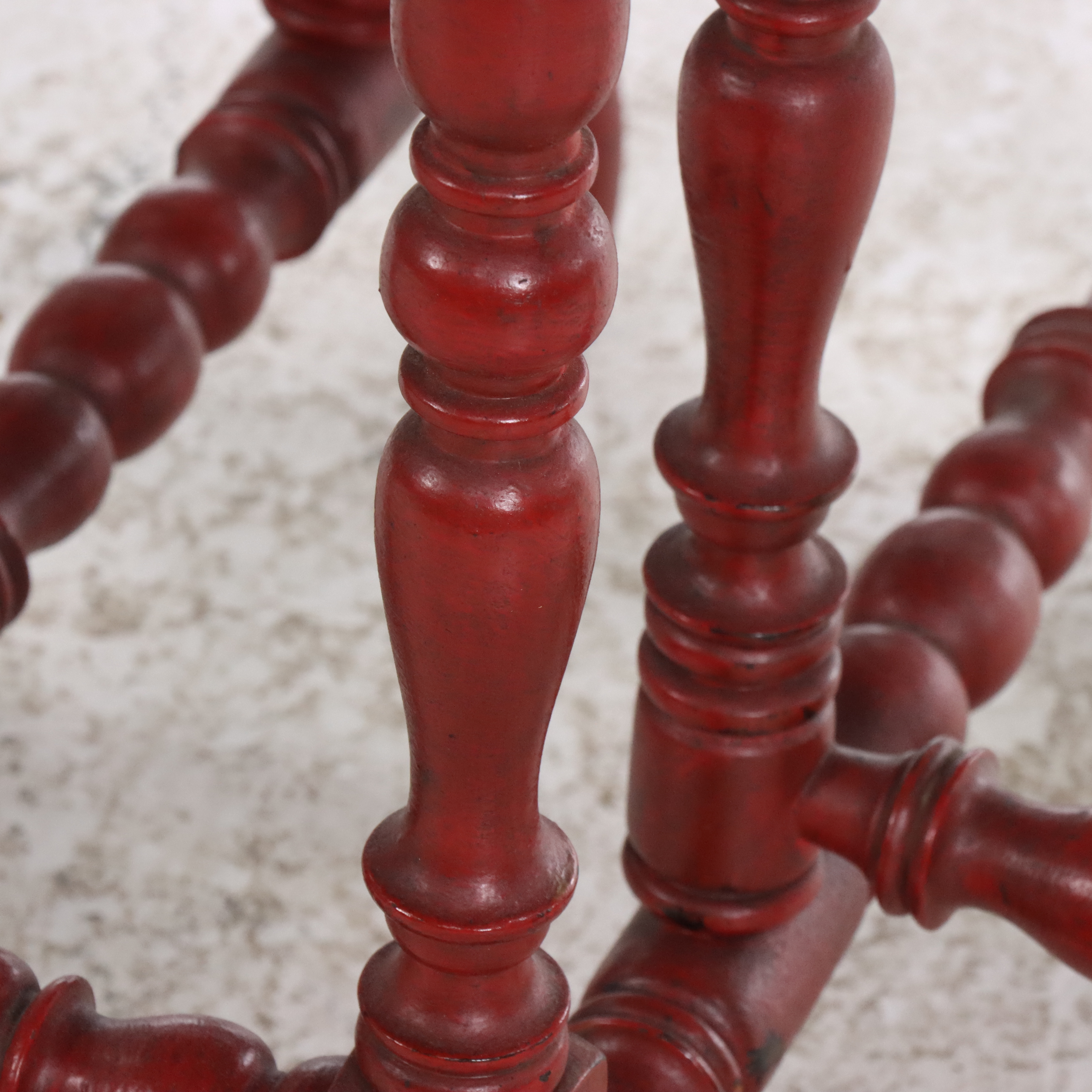 Victorian Red Painted Wood Drop Leaf Table