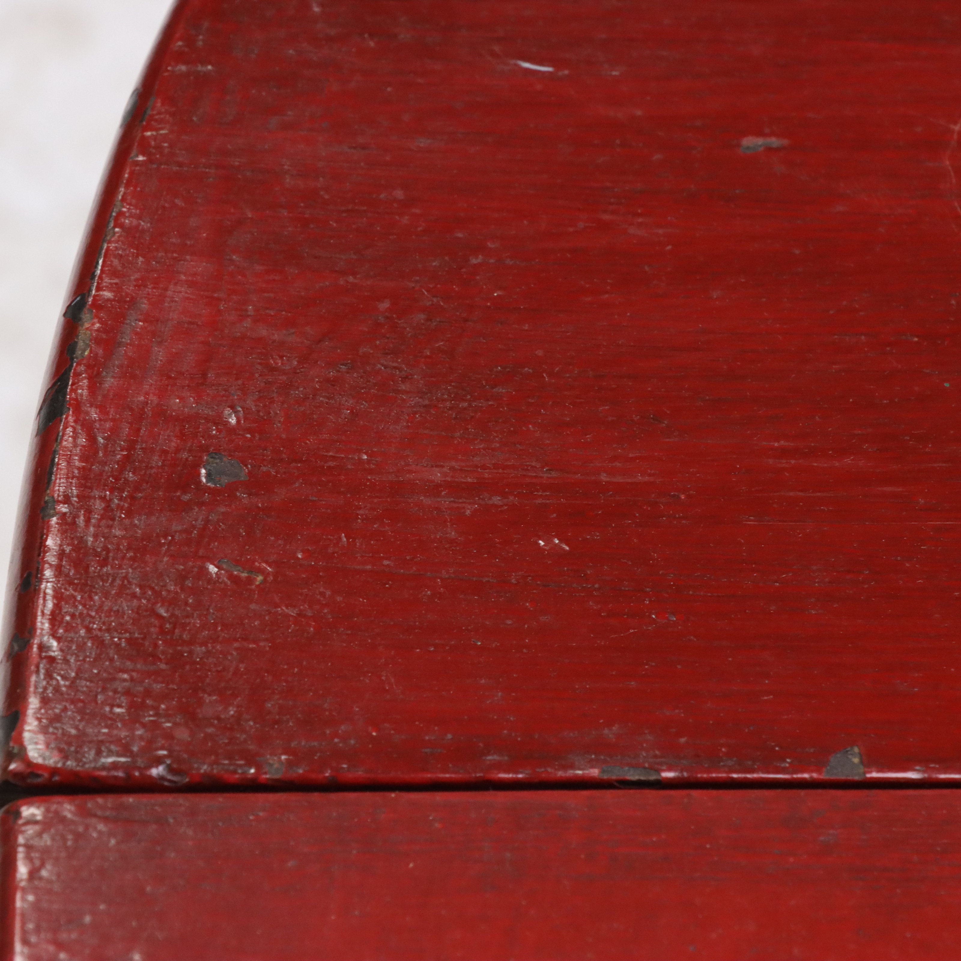 Victorian Red Painted Wood Drop Leaf Table
