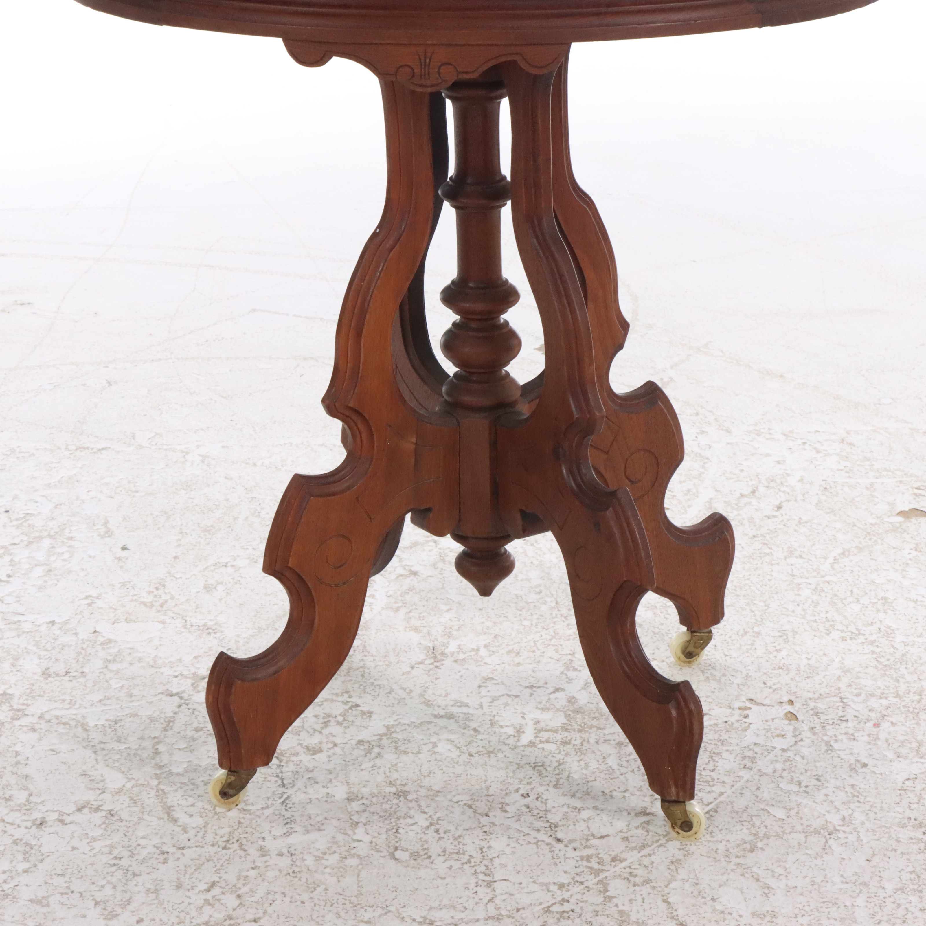 Eastlake Walnut Center Table with Marble Top