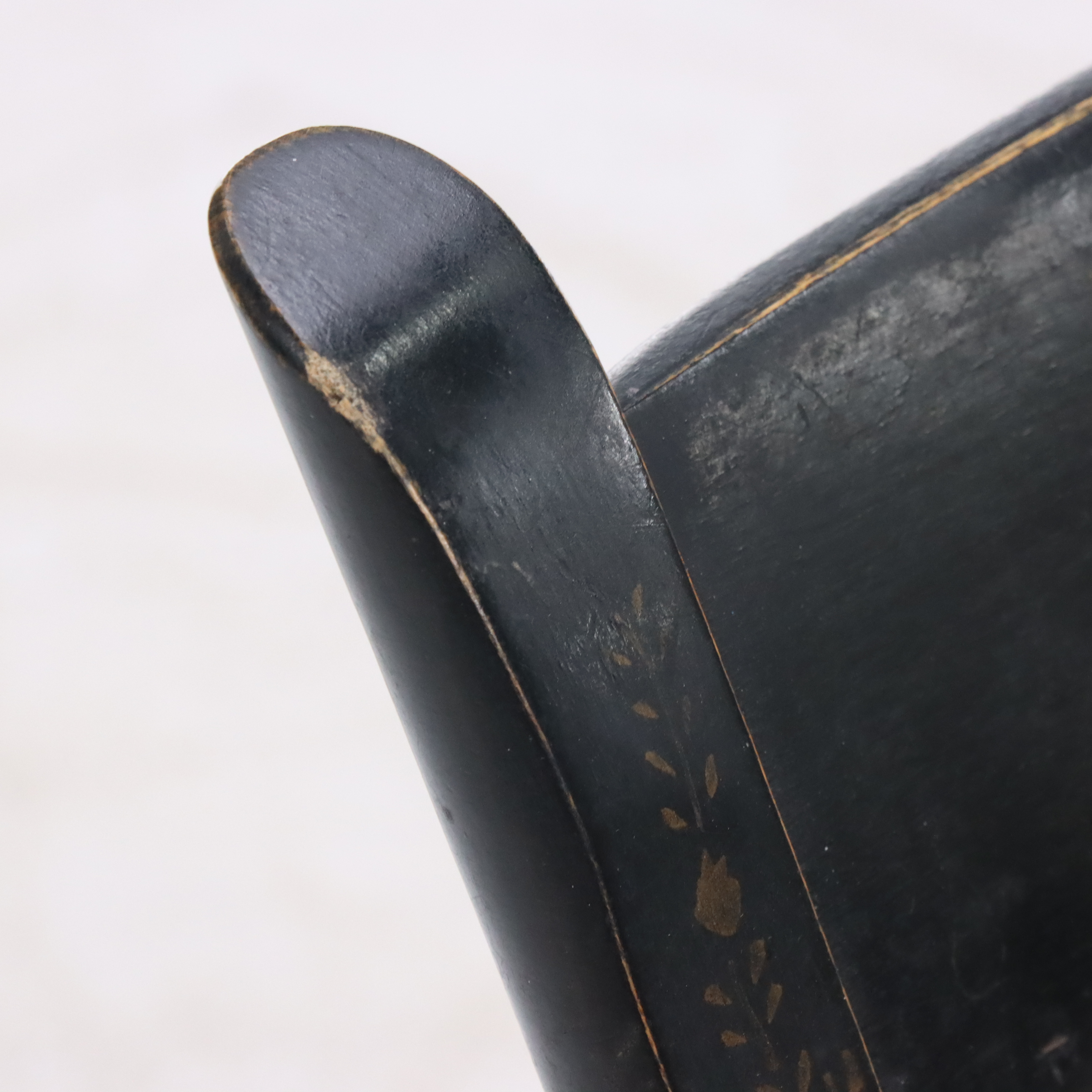 Pair of Nichols & Stone Painted Wood Spindle Back Hand-Stenciled Chairs