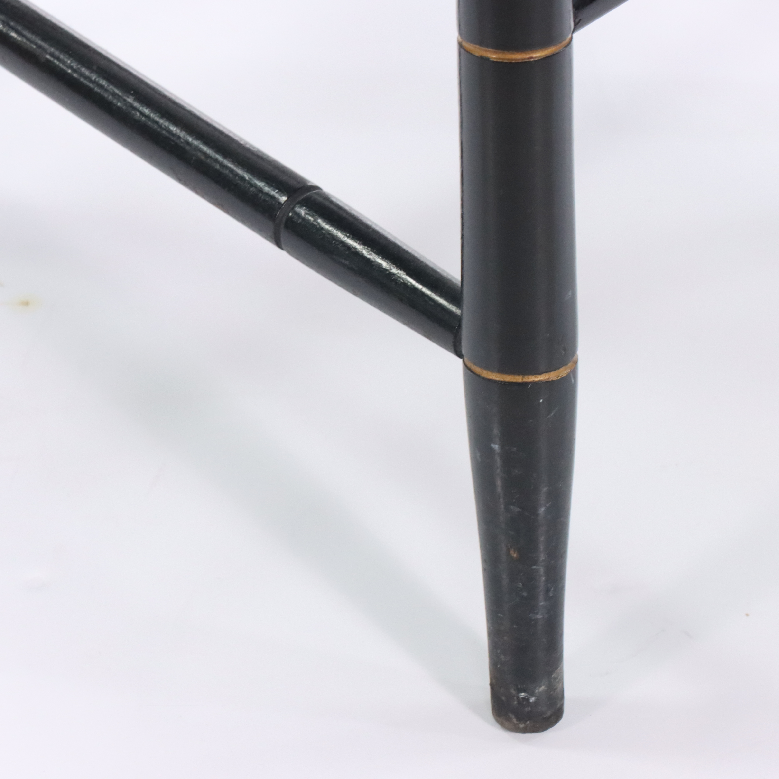 Pair of Nichols & Stone Painted Wood Spindle Back Hand-Stenciled Chairs