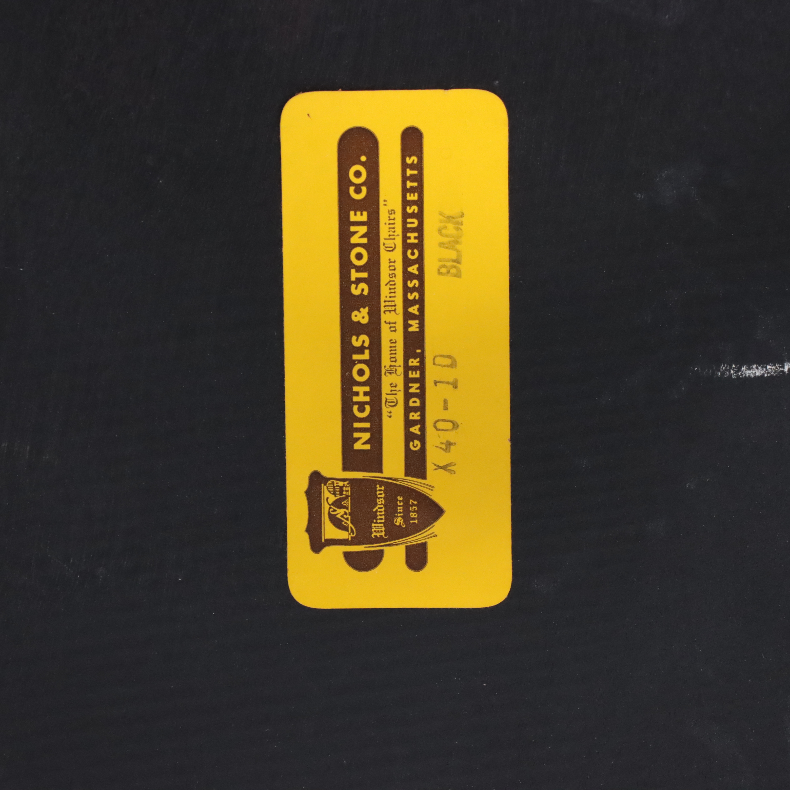 Pair of Nichols & Stone Painted Wood Spindle Back Hand-Stenciled Chairs