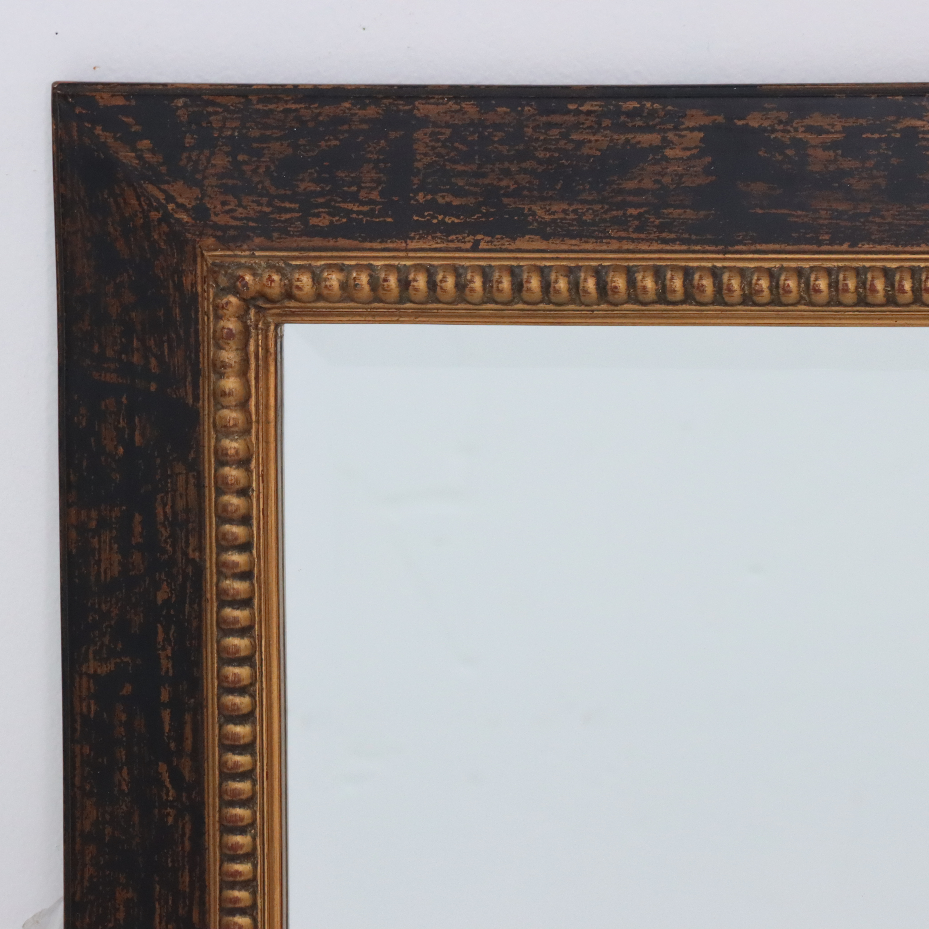 Hanging Wall Mirror with Gilt Beaded Frame