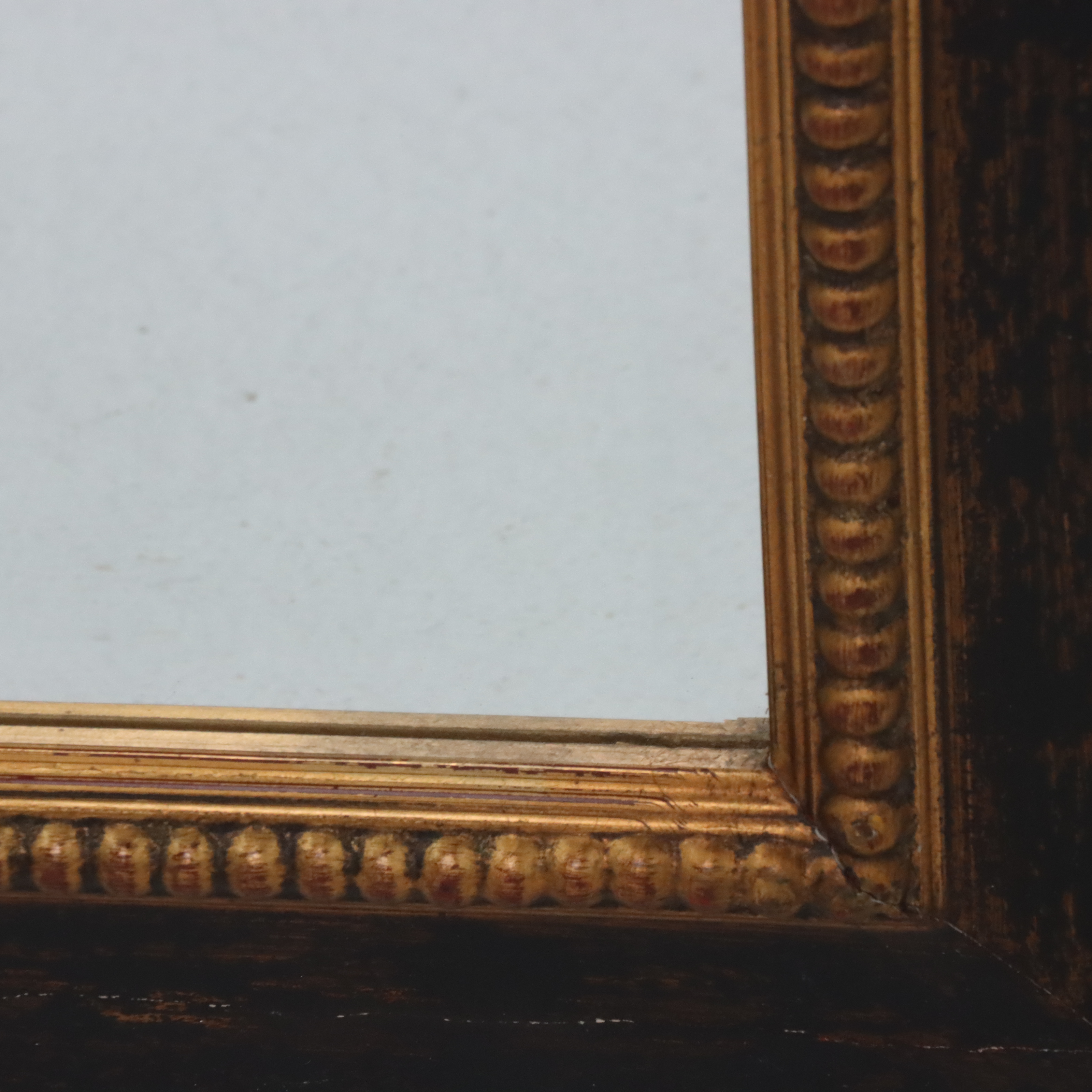 Hanging Wall Mirror with Gilt Beaded Frame