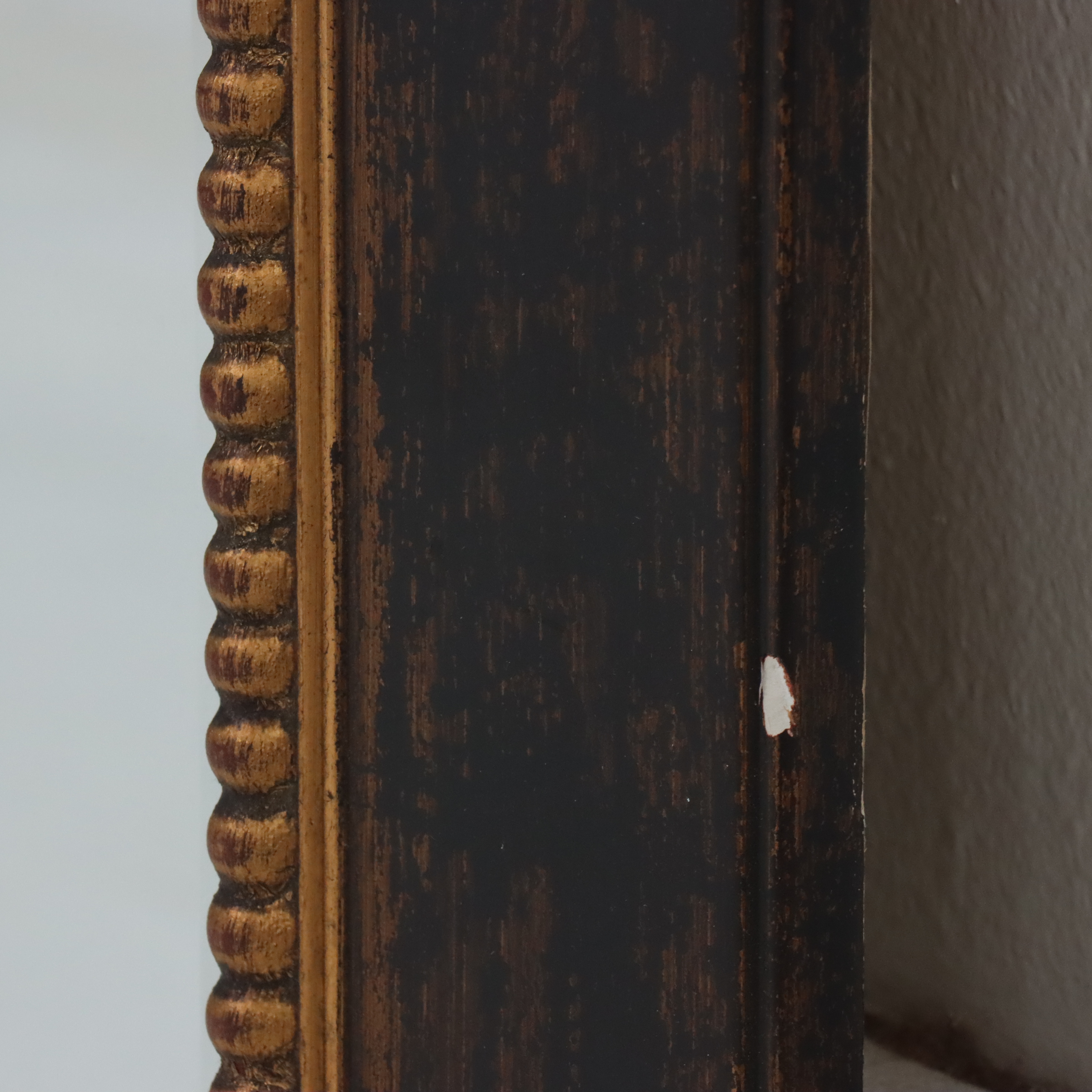 Hanging Wall Mirror with Gilt Beaded Frame