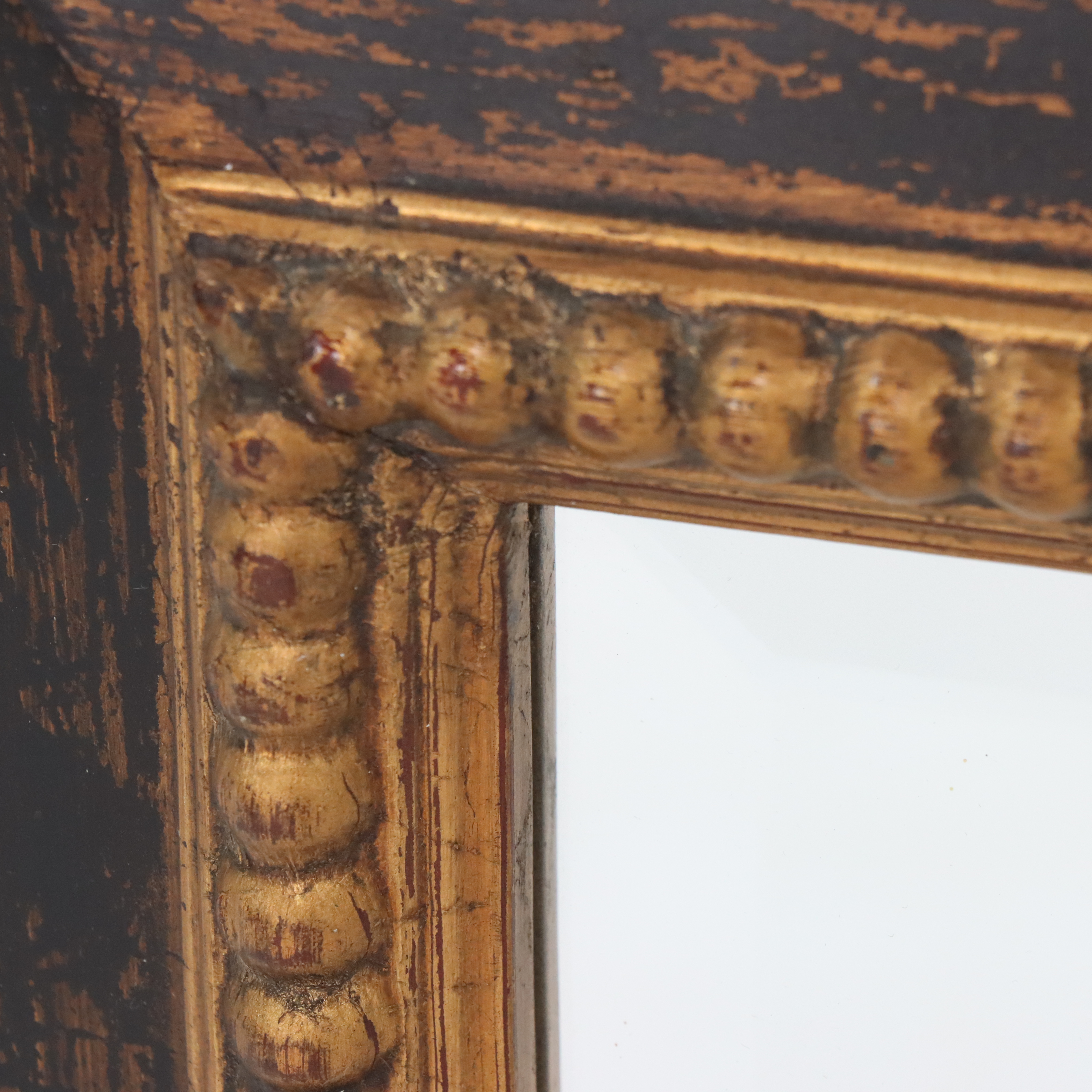 Hanging Wall Mirror with Gilt Beaded Frame