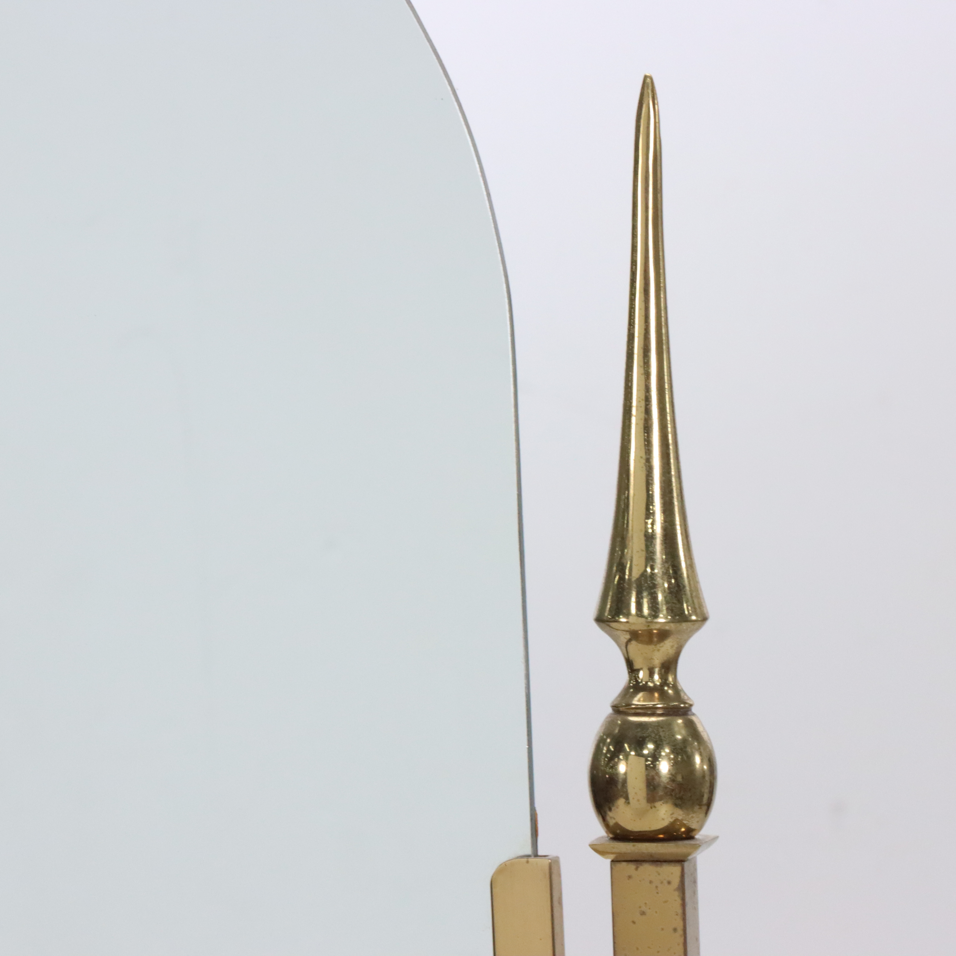 Hollywood Regency Style Brass Framed Cheval Mirror