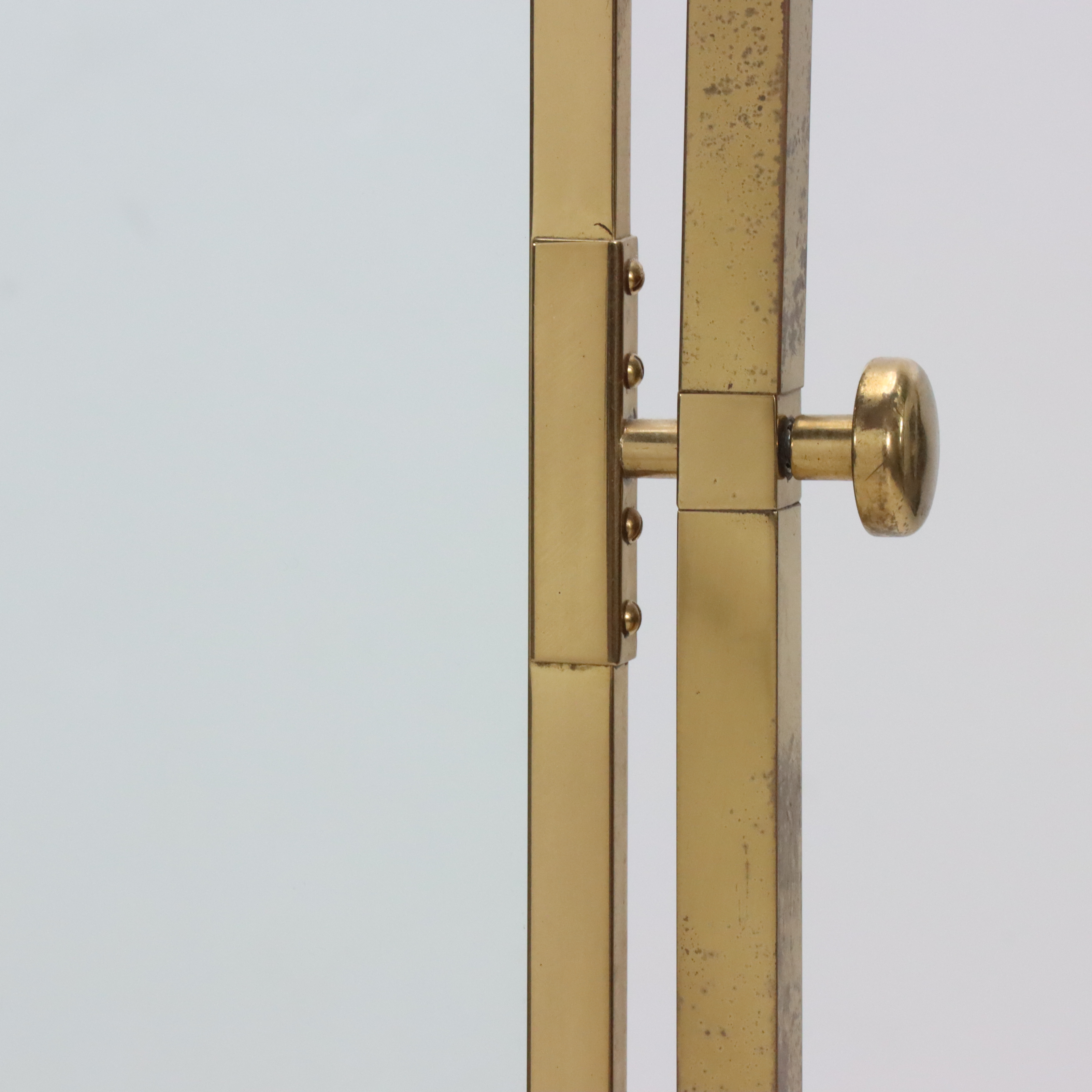 Hollywood Regency Style Brass Framed Cheval Mirror