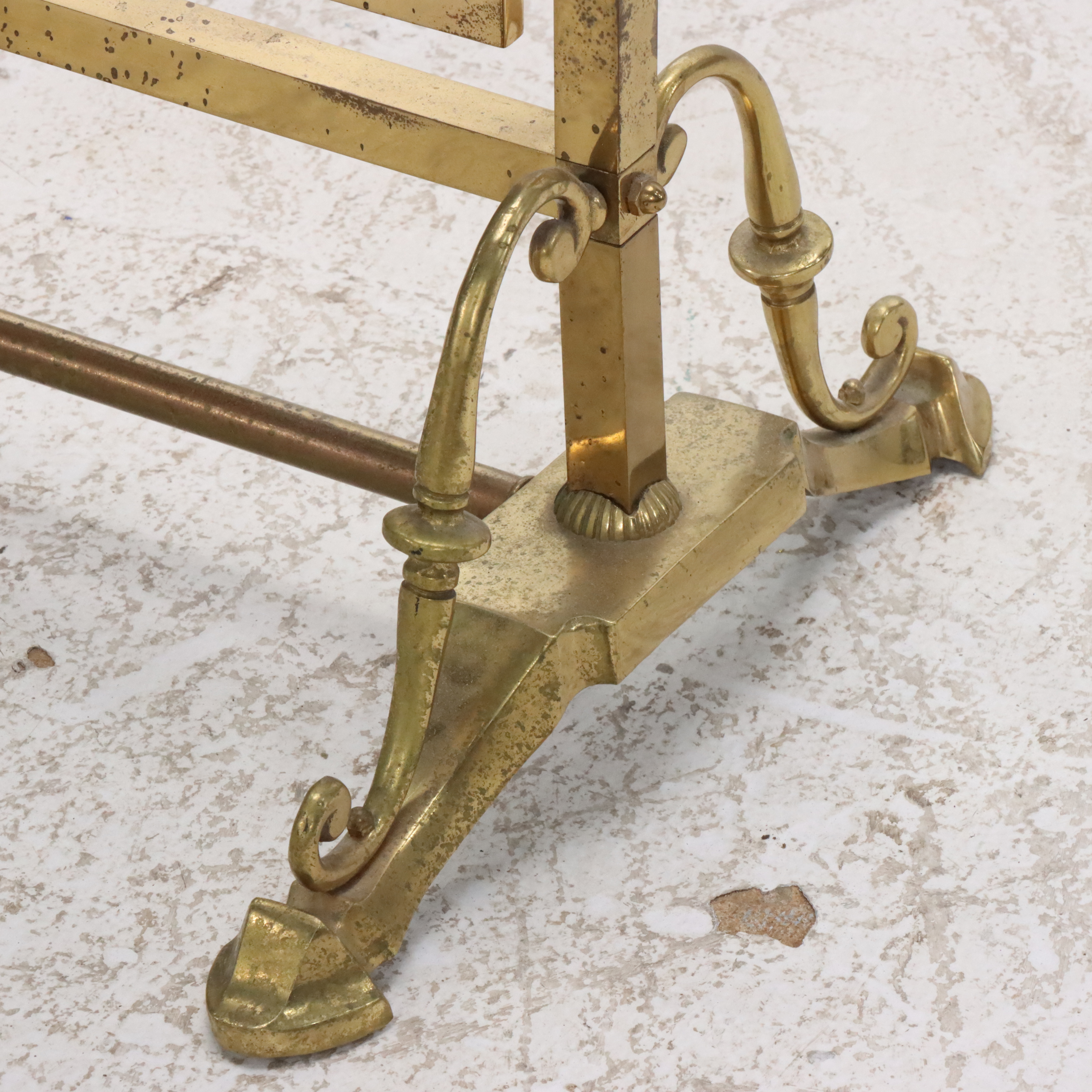 Hollywood Regency Style Brass Framed Cheval Mirror