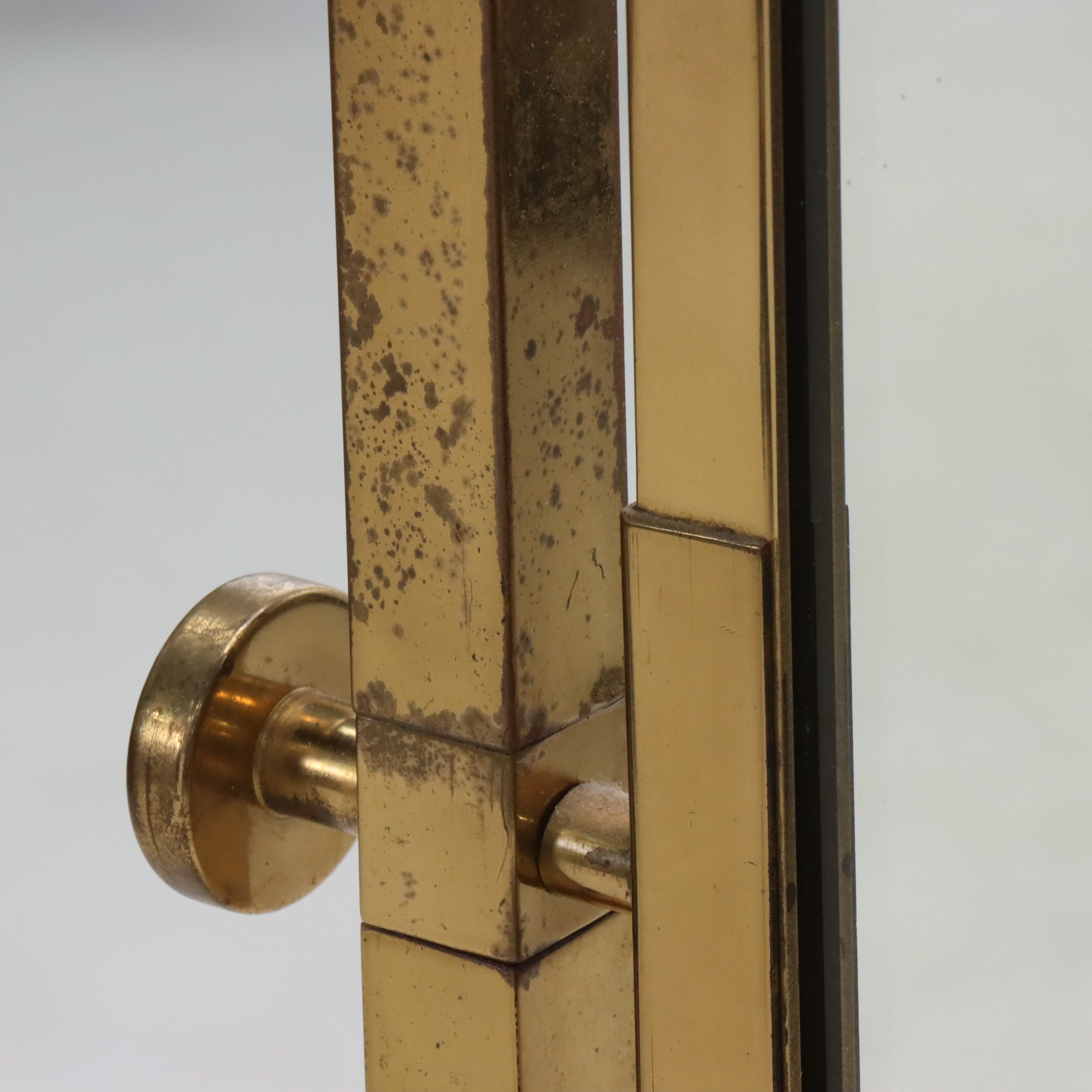 Hollywood Regency Style Brass Framed Cheval Mirror