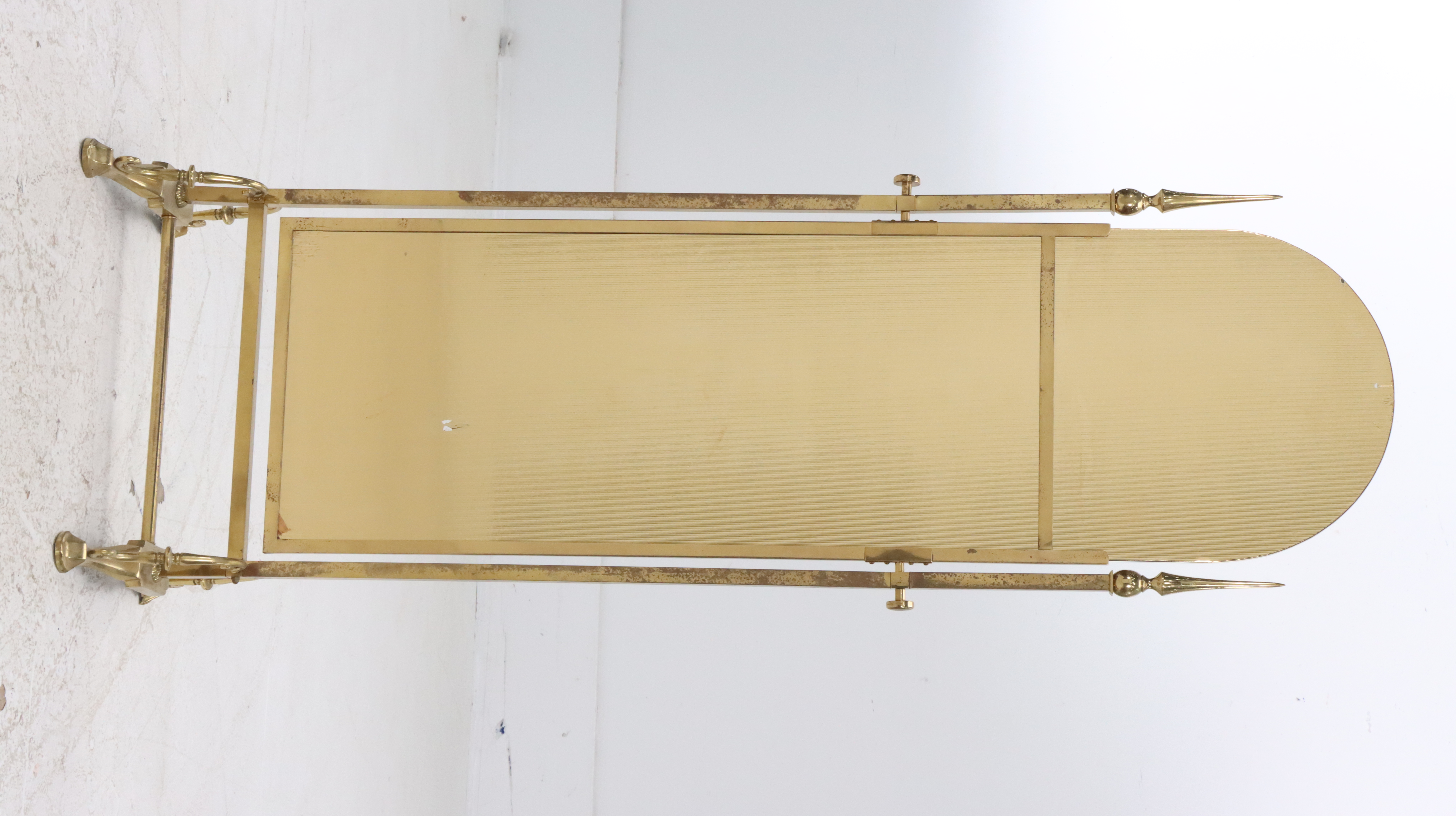 Hollywood Regency Style Brass Framed Cheval Mirror