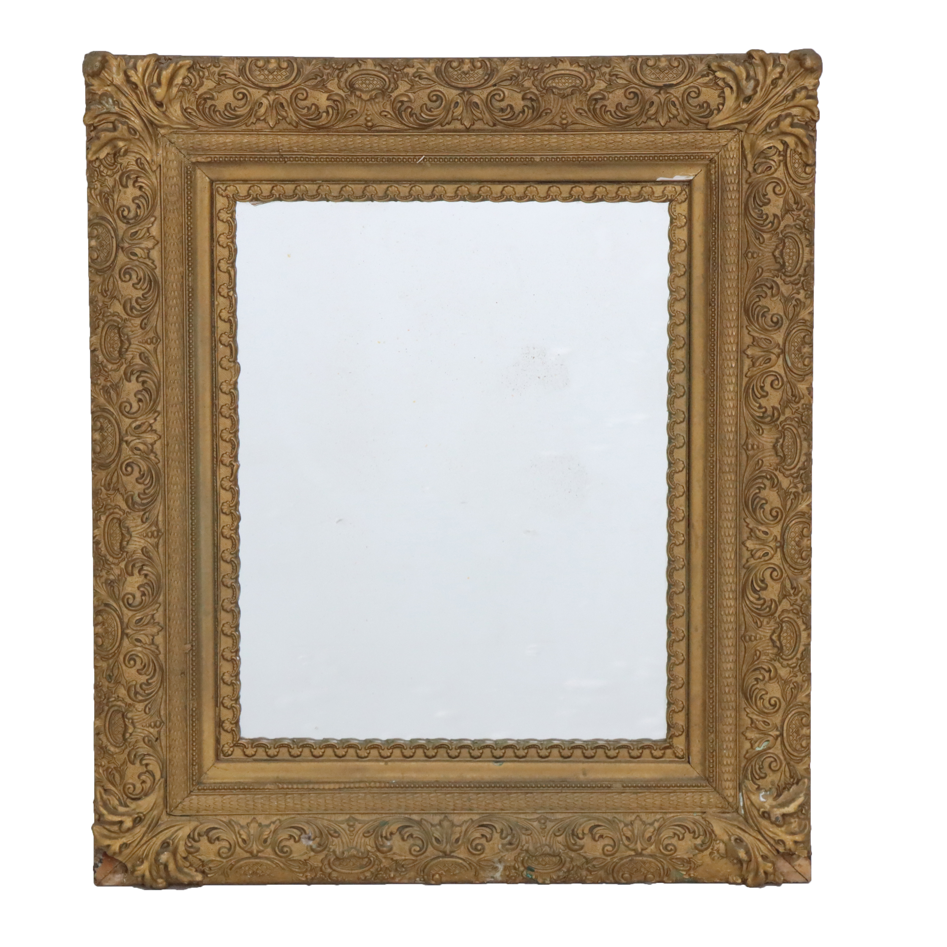 Victorian Style Gold Painted Molded Plaster and Wood Wall Mirror