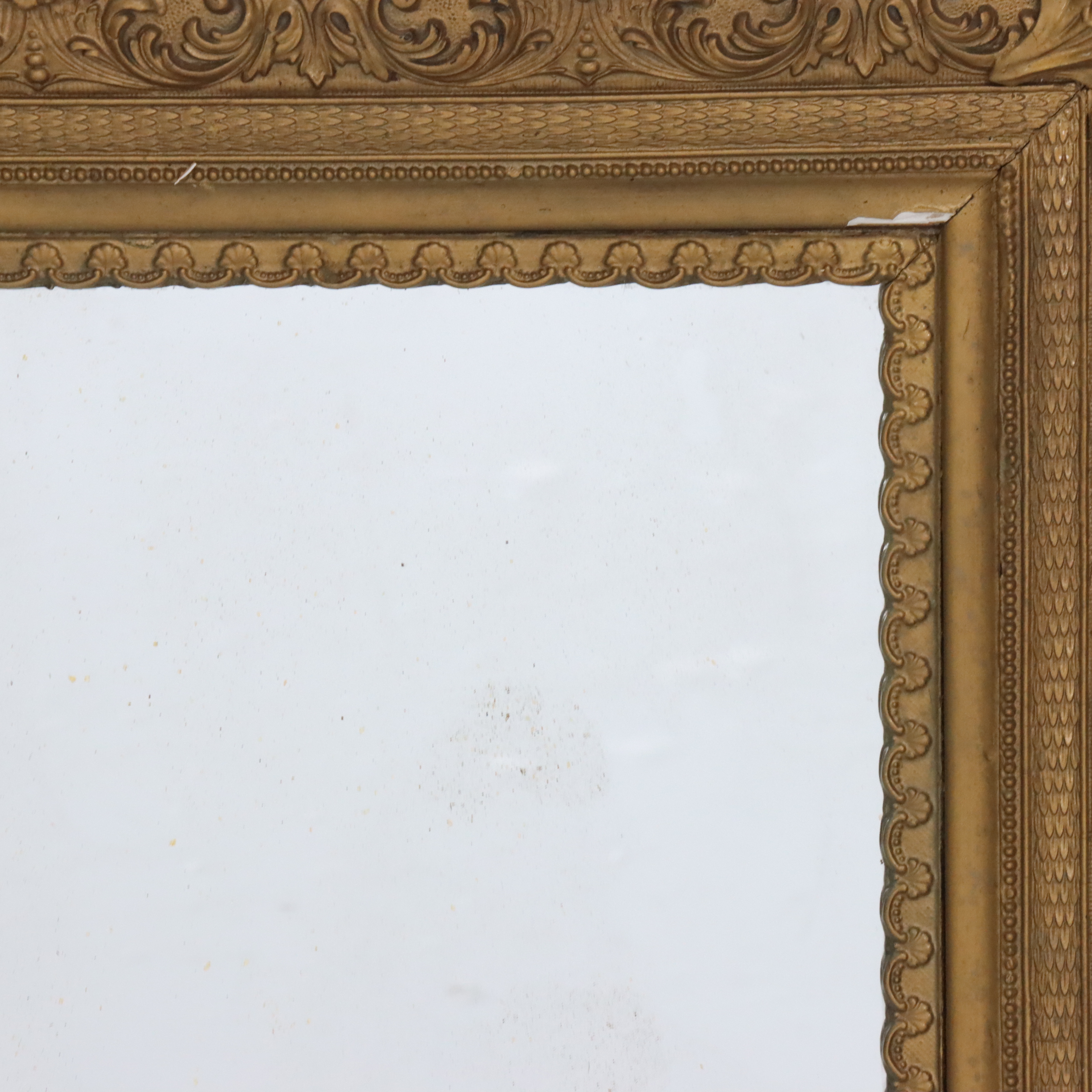 Victorian Style Gold Painted Molded Plaster and Wood Wall Mirror