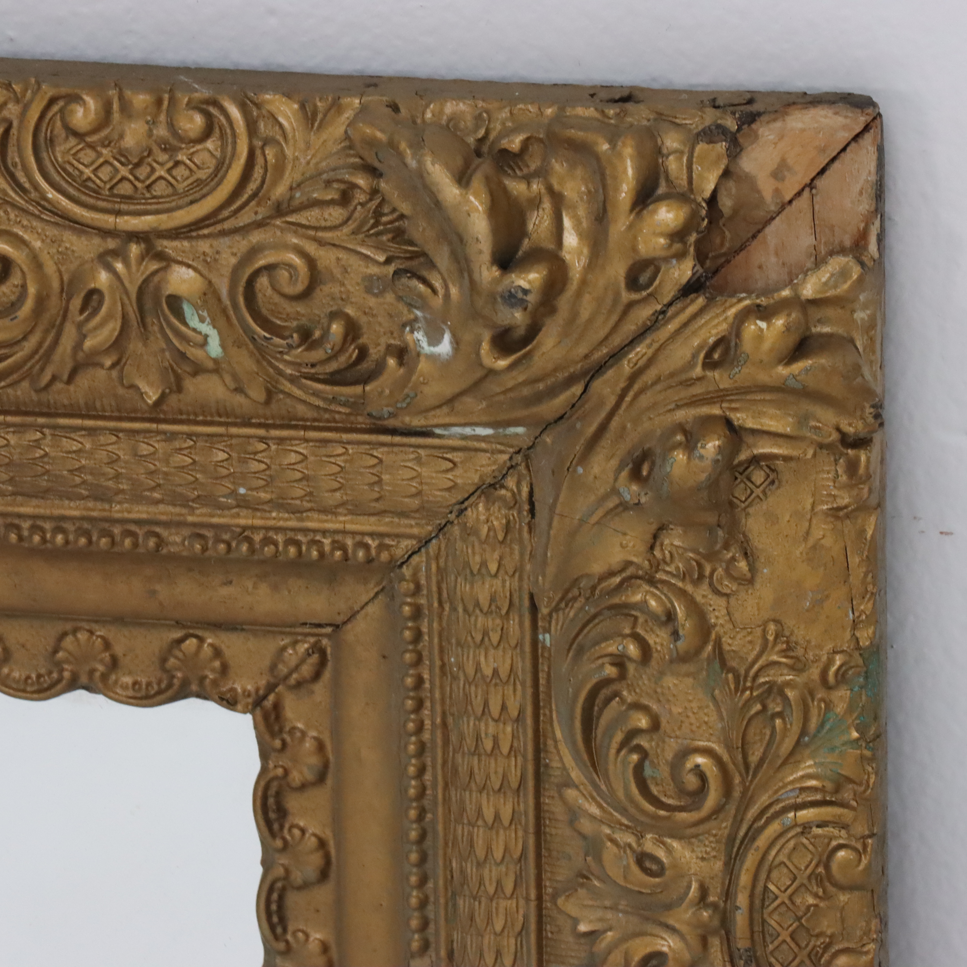 Victorian Style Gold Painted Molded Plaster and Wood Wall Mirror