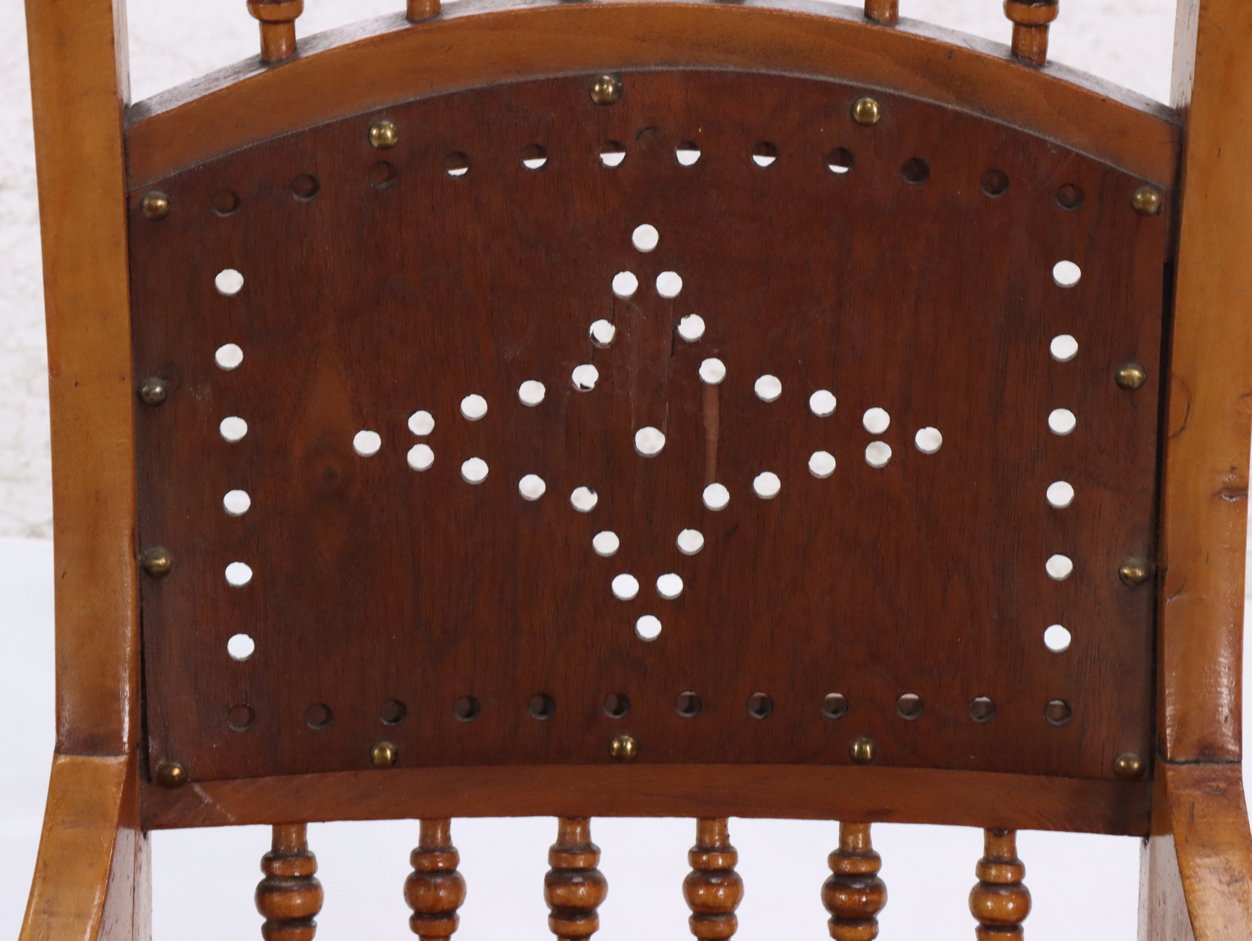 Antique Wooden Children's Rocking Chair with Handcrafted Footstools